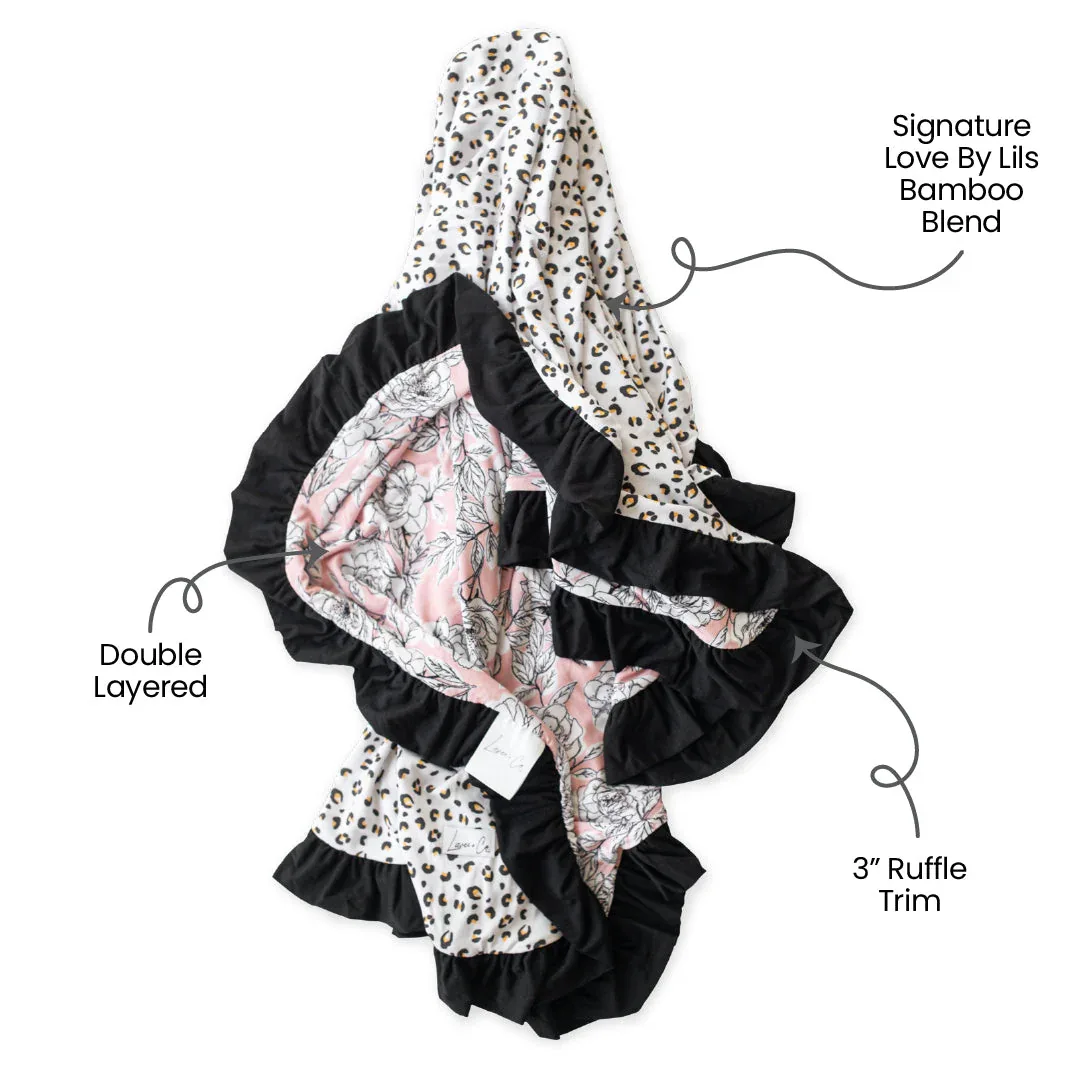 Allie Bamboo Ruffle Toddler Blanket - Image 2