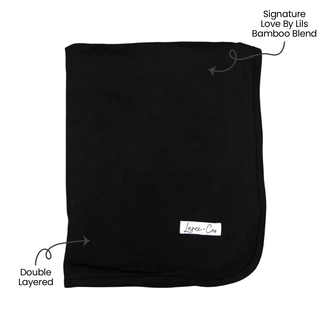 Allie Black Bamboo Toddler Blanket - Image 2