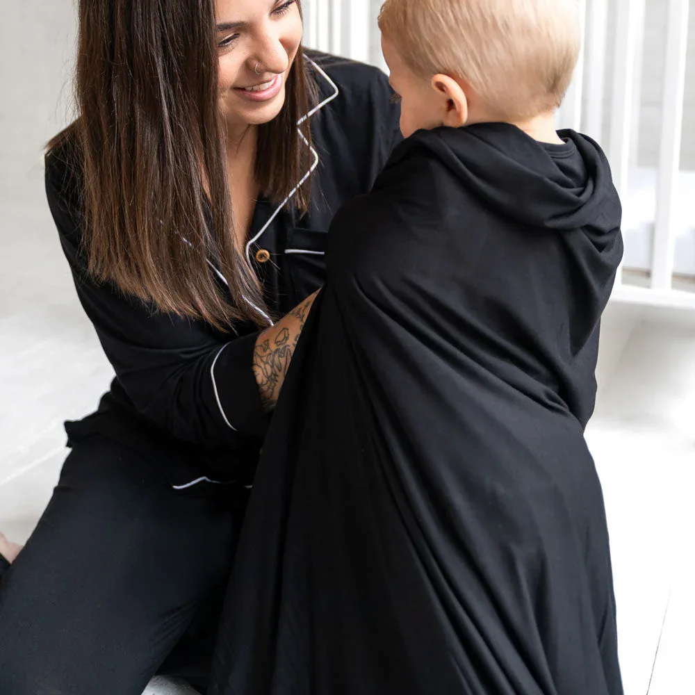 Allie Black Bamboo Toddler Blanket - Image 3