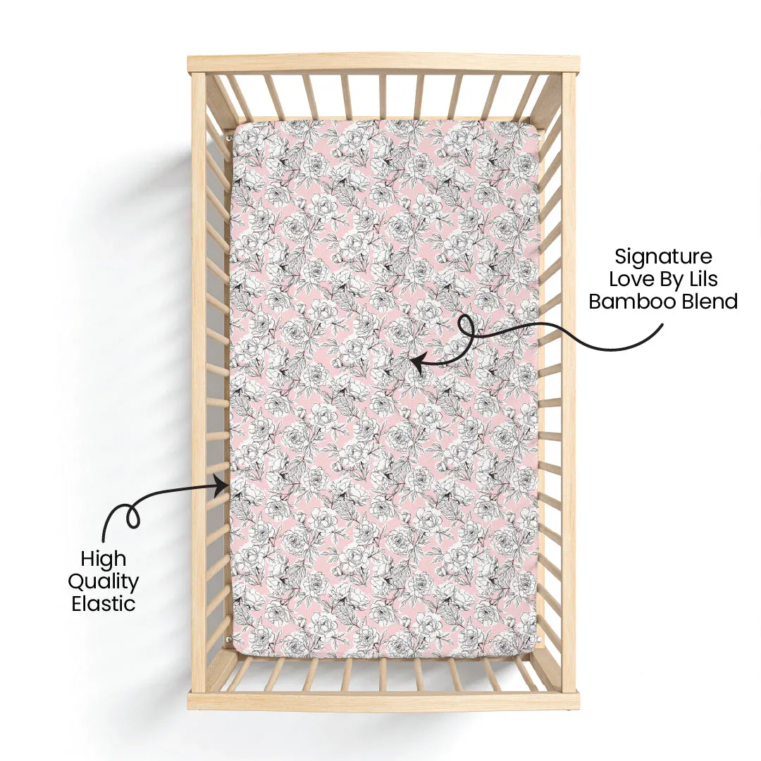 Allie Floral Bamboo Crib Sheet - Image 2