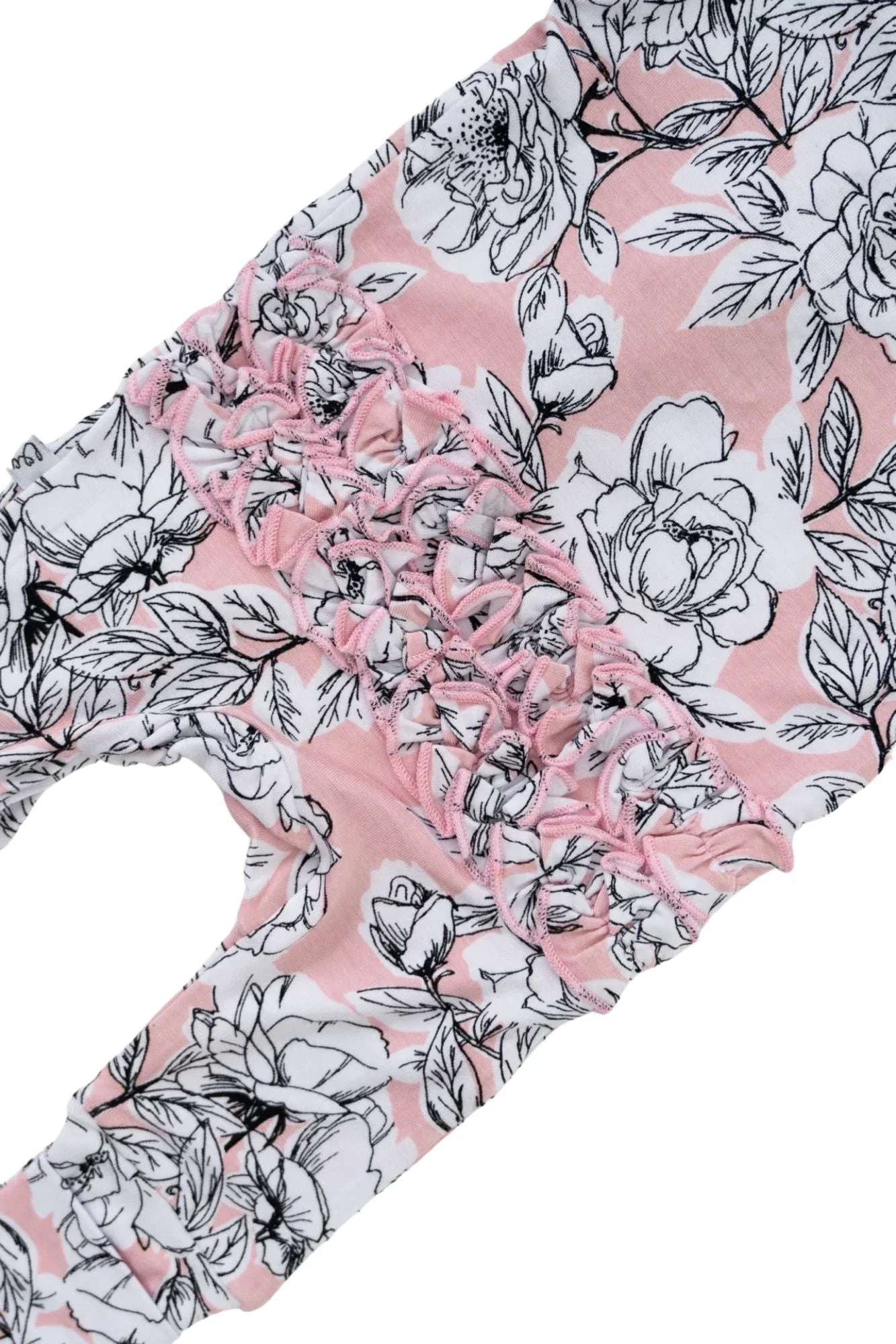 Allie Floral Bamboo Ruffle Convertible Footie (2T-4T) - Image 7