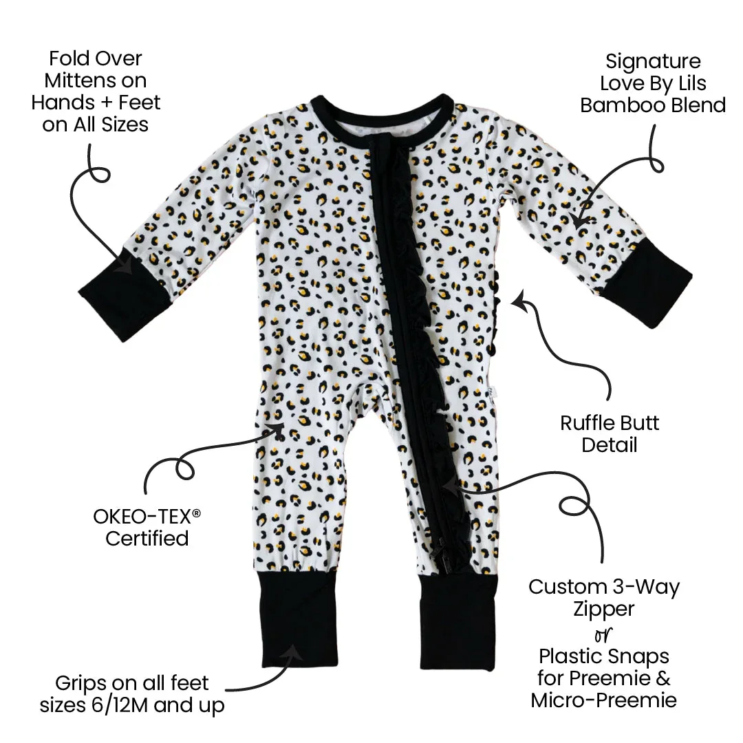Allie Leopard Bamboo Ruffle Convertible Footie (2T-4T) - Image 2