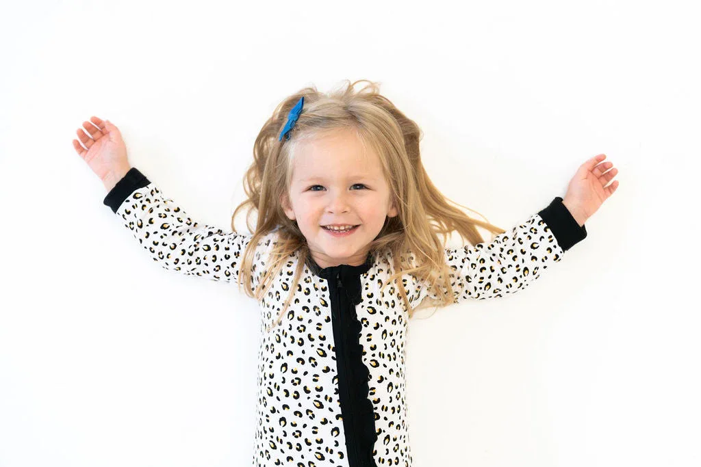 Allie Leopard Bamboo Ruffle Convertible Footie - Image 6