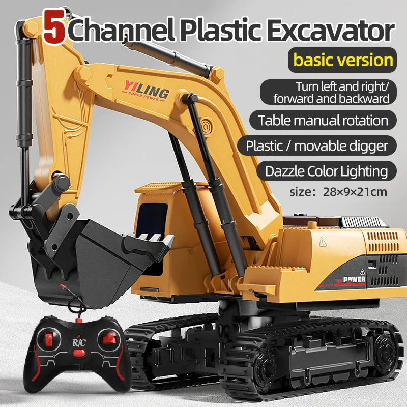 Alloy Remote Control Excavator Toy Car with Lights Sound Effect Electric Excavator Automobile Engineering Vehicle Children Gifts - Image 13