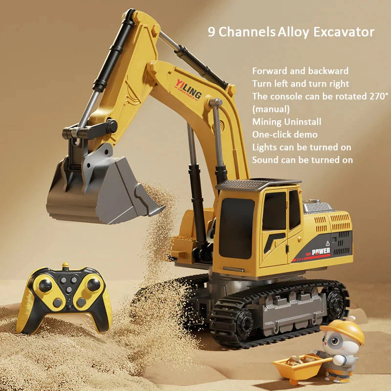 Alloy Remote Control Excavator Toy Car with Lights Sound Effect Electric Excavator Automobile Engineering Vehicle Children Gifts - Image 15