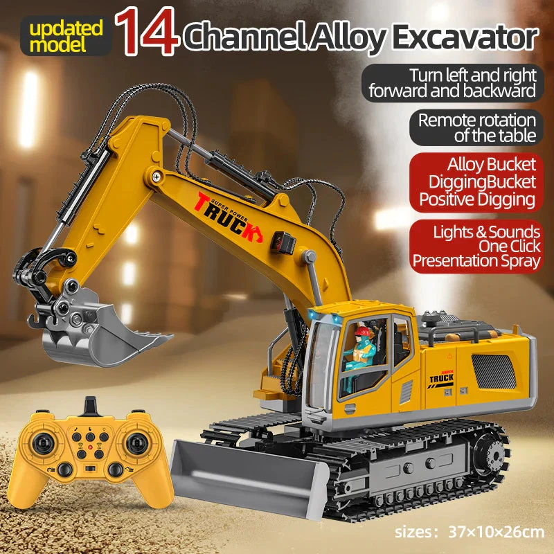 Alloy Remote Control Excavator Toy Car with Lights Sound Effect Electric Excavator Automobile Engineering Vehicle Children Gifts - Image 9