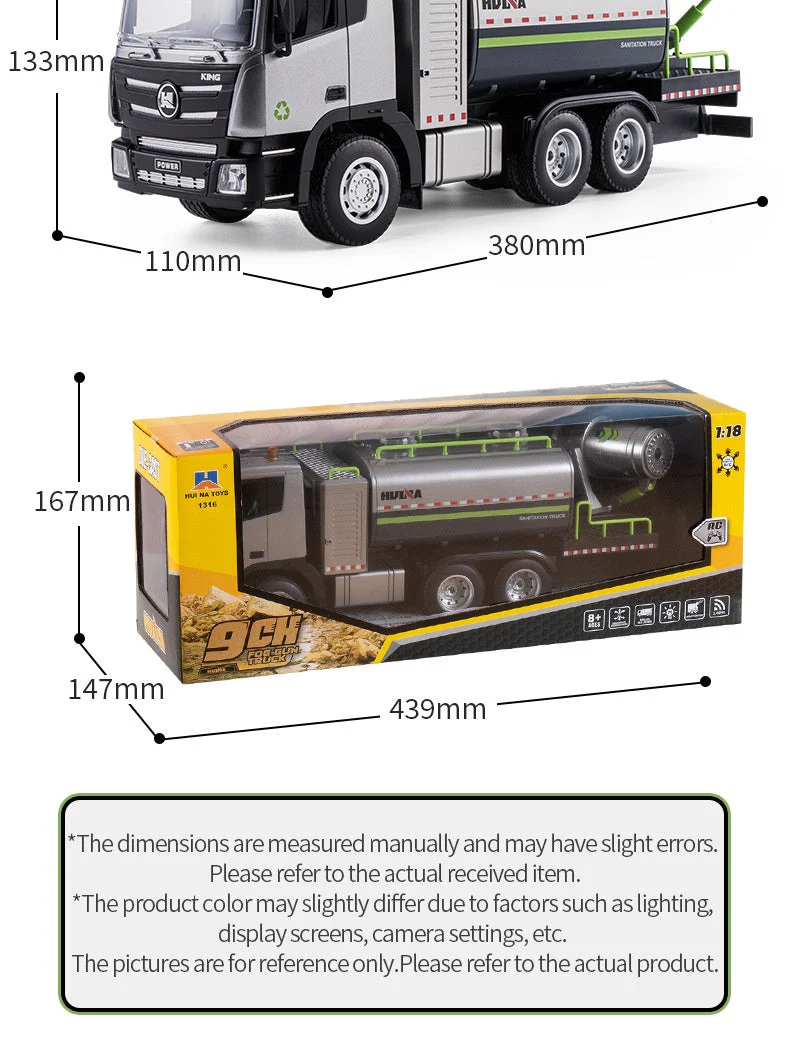 Alloy Remote-control Mist Cannon Truck Electric Construction Vehicle Toy - Image 4