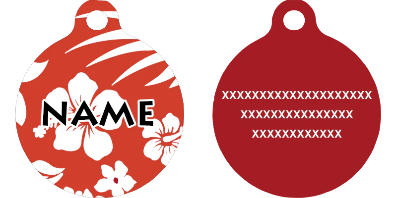 Aloha Red HD Dog ID Tag - Image 2