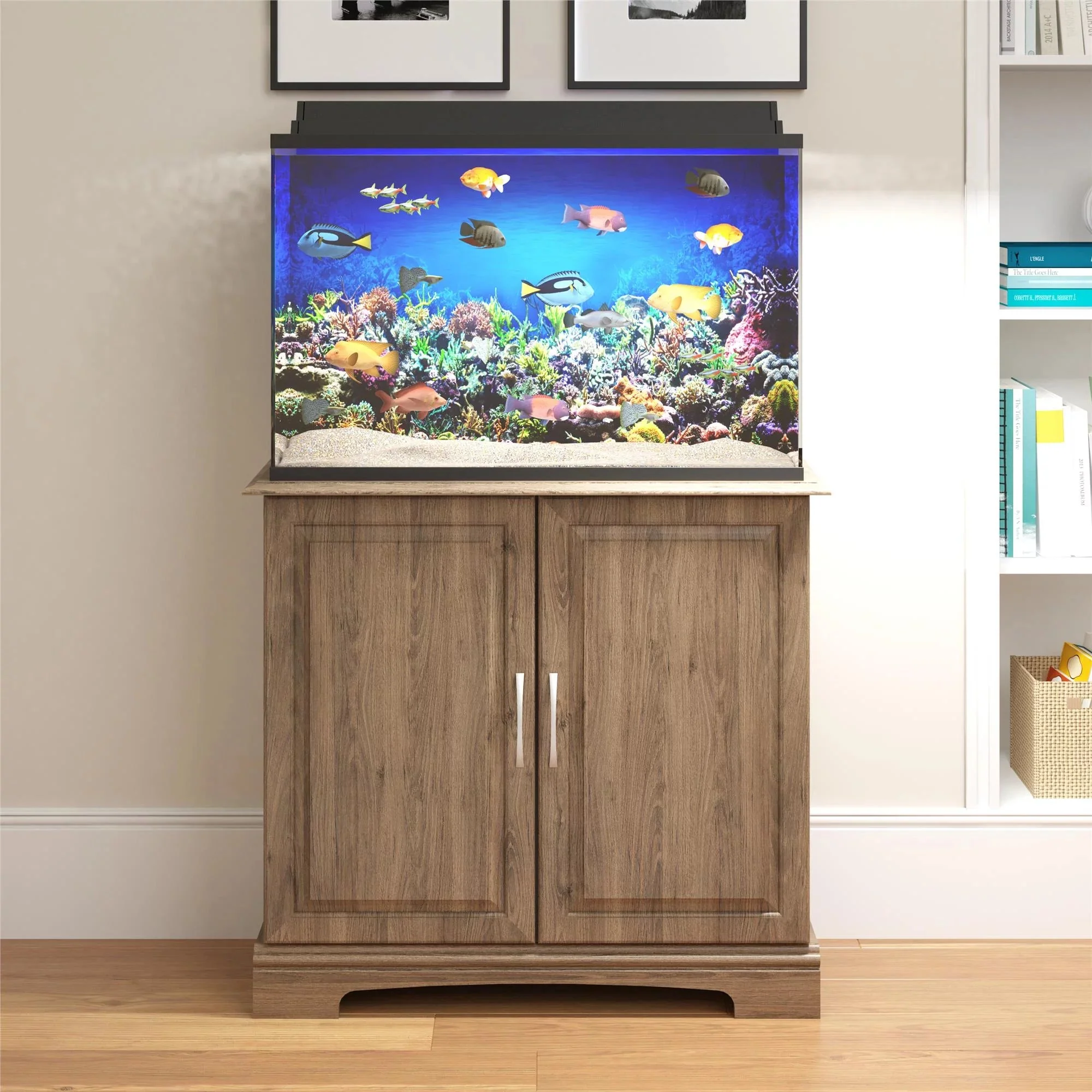 Alta Vista 29 - 37 Gallon Aquarium Stand, Rustic Oak - Image 2