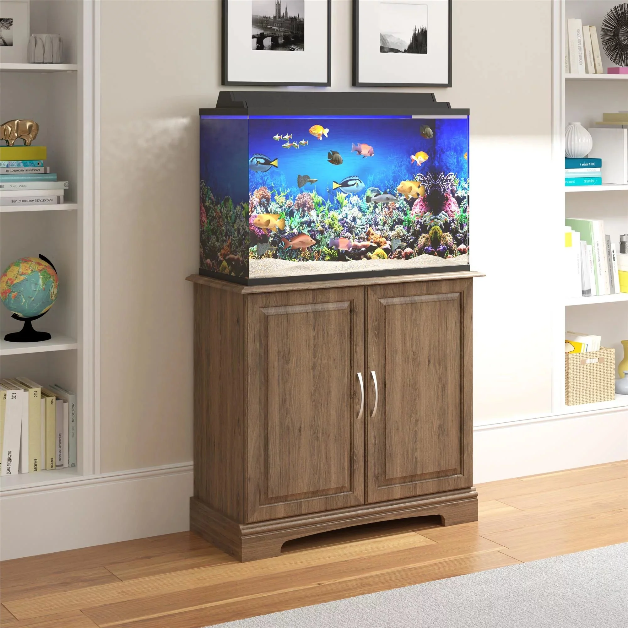 Alta Vista 29 - 37 Gallon Aquarium Stand, Rustic Oak - Image 5