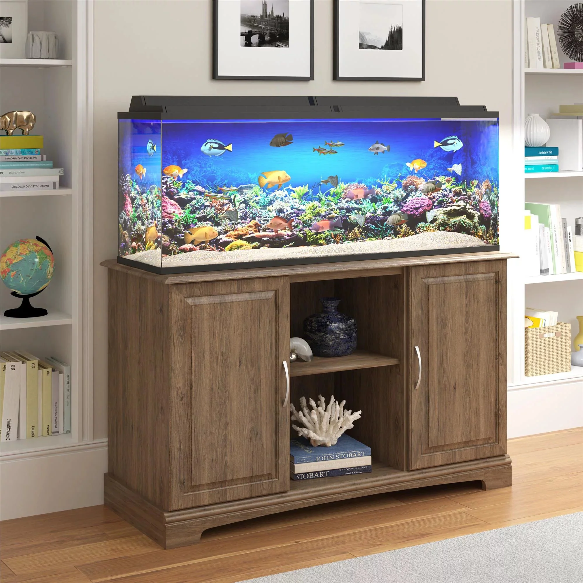 Alta Vista 50 - 75 Gallon Aquarium Stand, Rustic Oak - Image 4