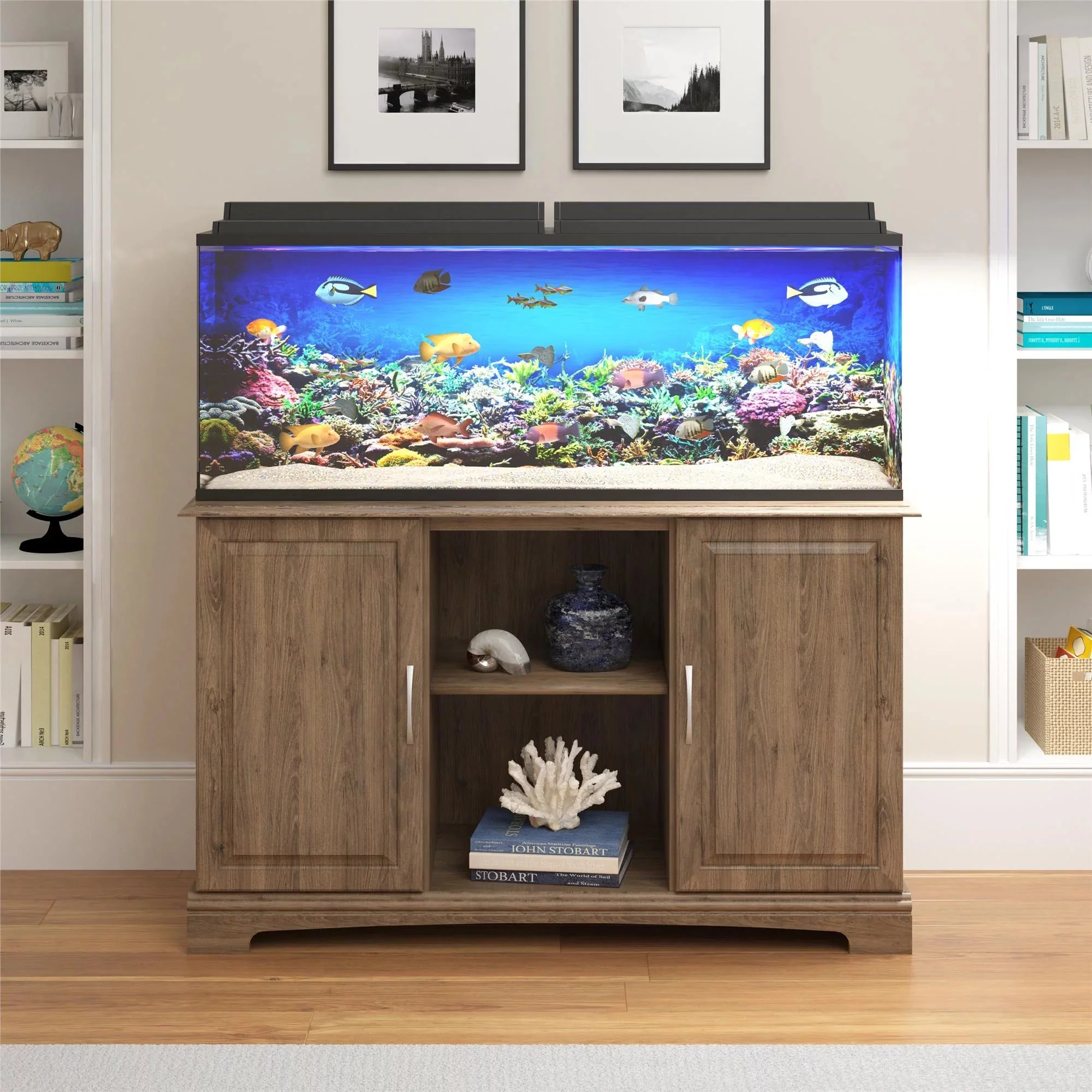 Alta Vista 50 - 75 Gallon Aquarium Stand, Rustic Oak - Image 5