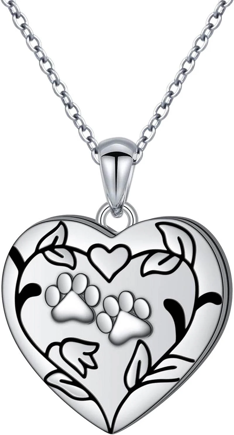 Always in My Heart Paw Print Necklace – Pet Memorial Gift - Image 12