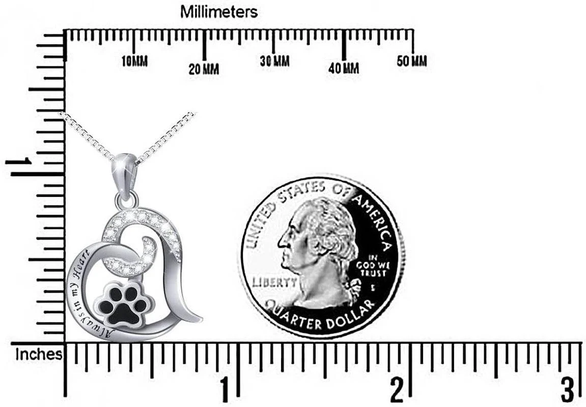Always in My Heart Paw Print Necklace – Pet Memorial Gift - Image 5