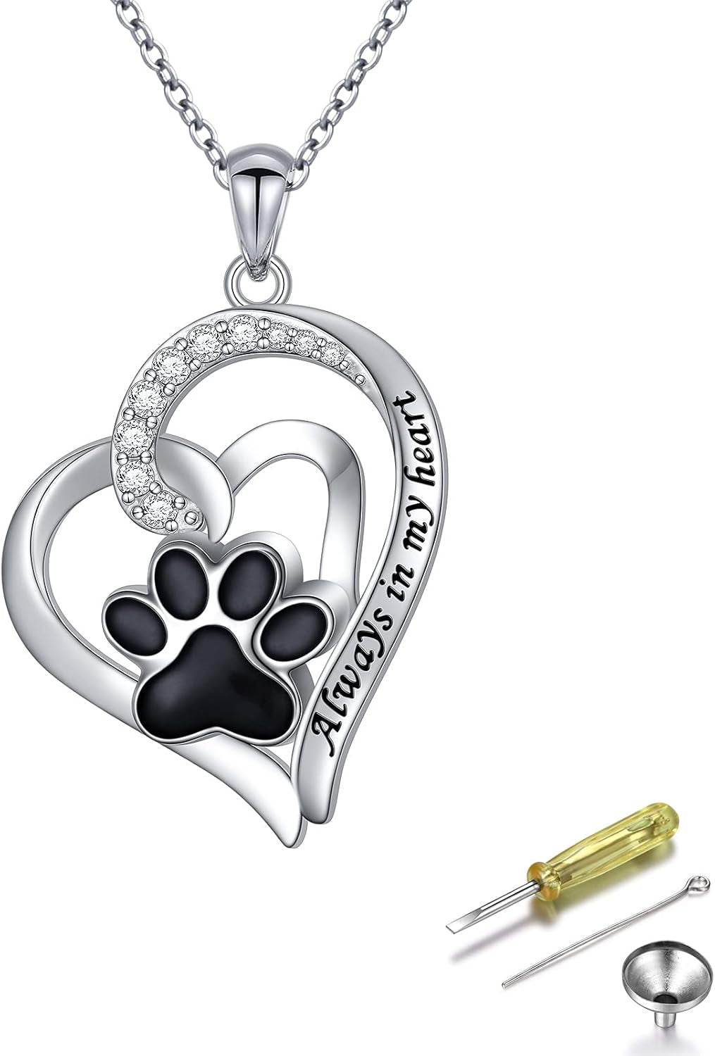 Always in My Heart Paw Print Necklace – Pet Memorial Gift - Image 7