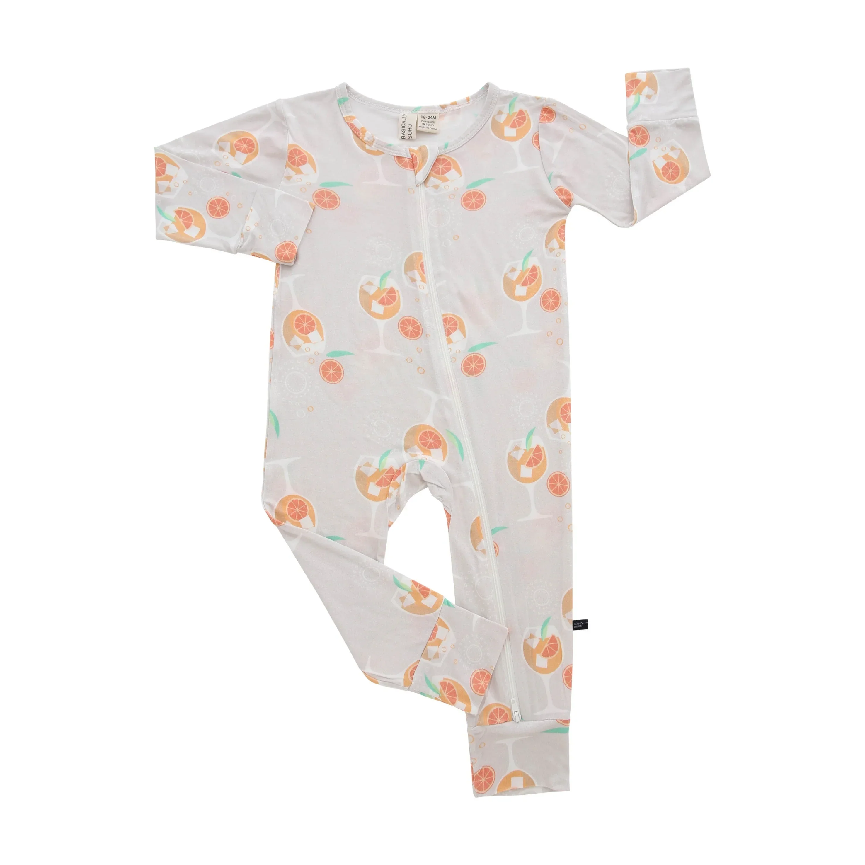 Amalfi Coast Aperol Spritz Gray Zippered Romper - Image 3