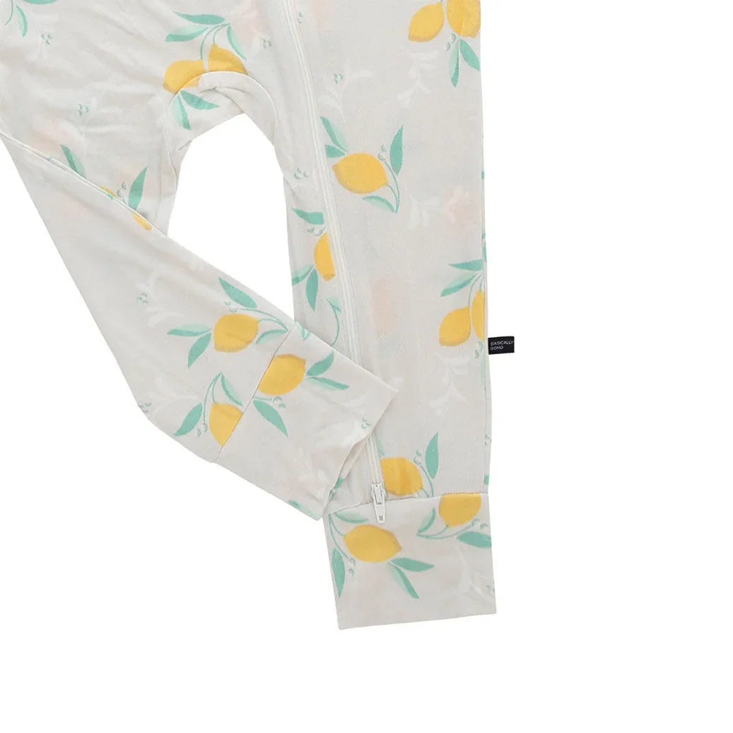 Amalfi Coast Lemon Gray Zippered Romper - Image 4