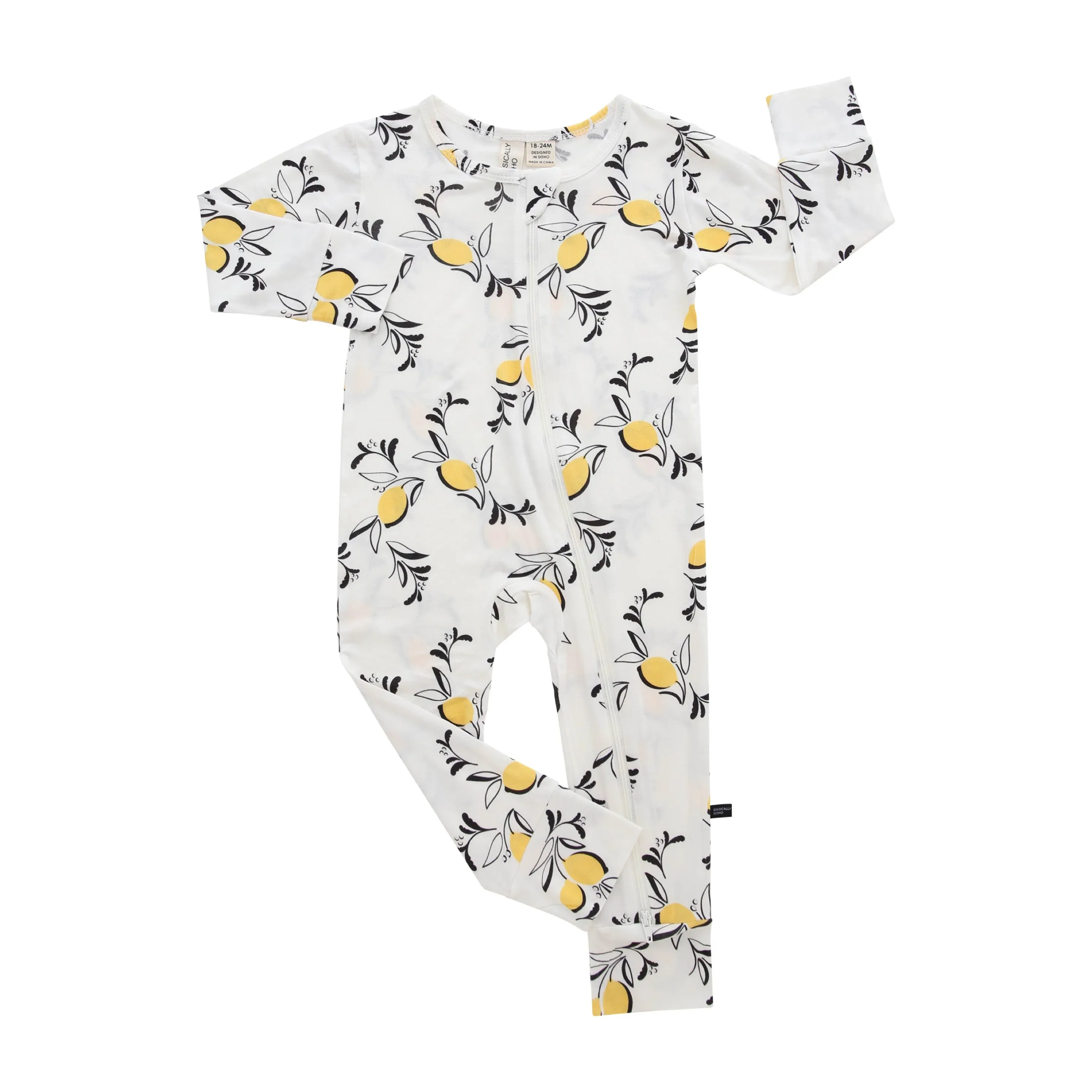 Amalfi Coast Lemon White Zippered Romper - Image 3