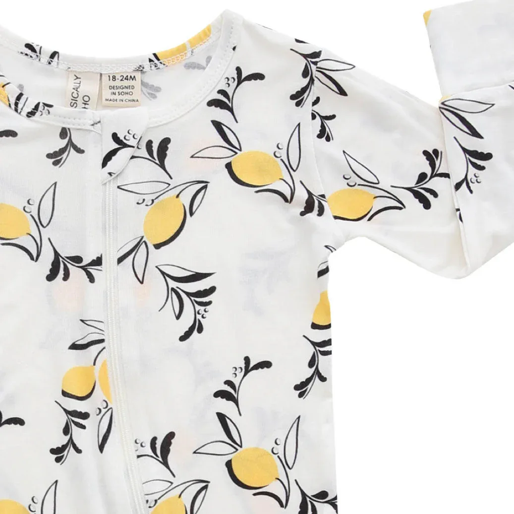 Amalfi Coast Lemon White Zippered Romper - Image 5