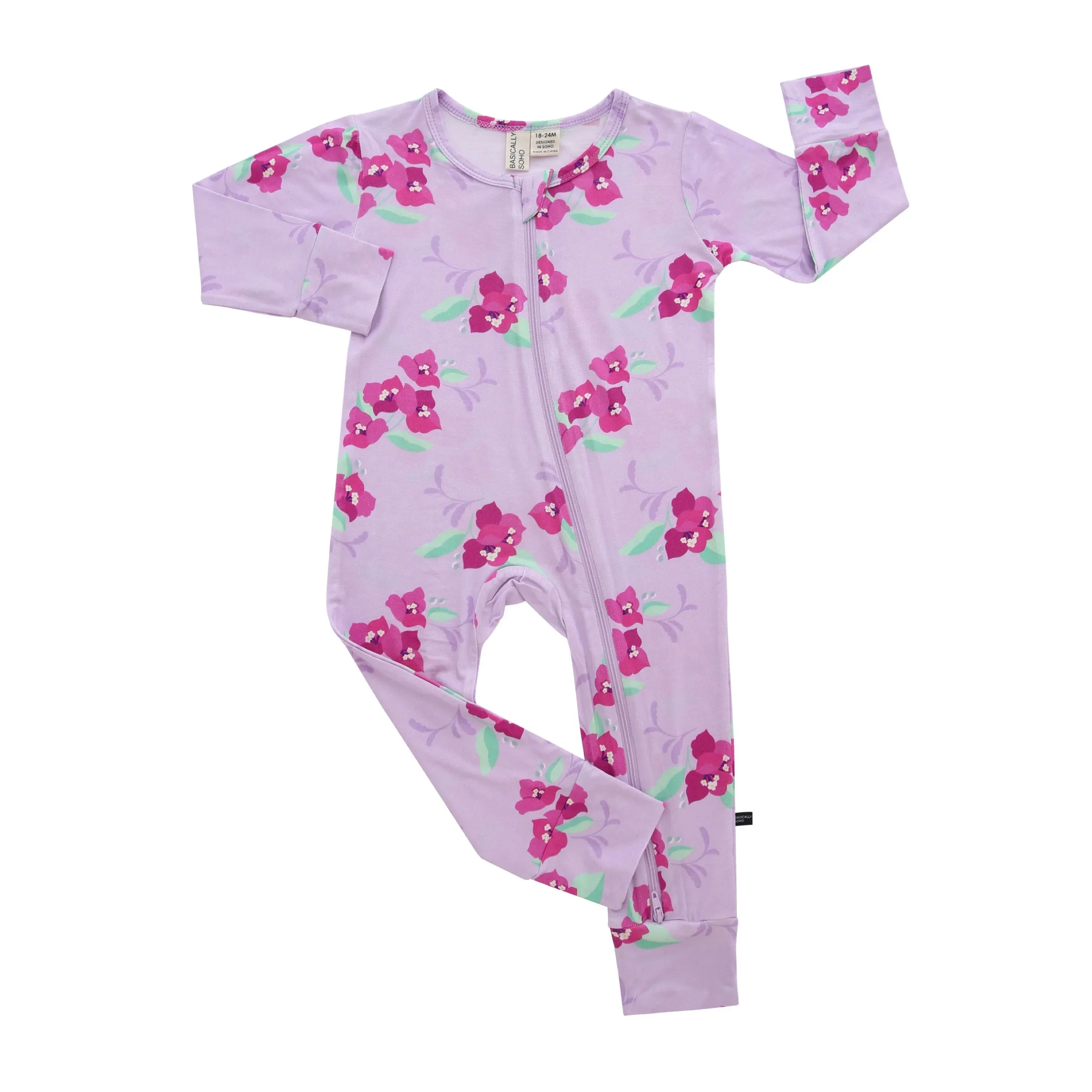 Amalfi Coast Pink Flower Zippered Romper - Image 2