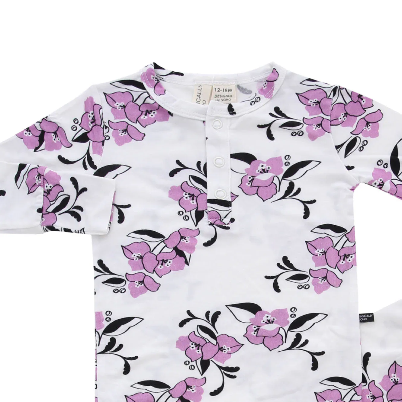 Amalfi Coast Purple Flowers White Two-Piece Set - Image 2