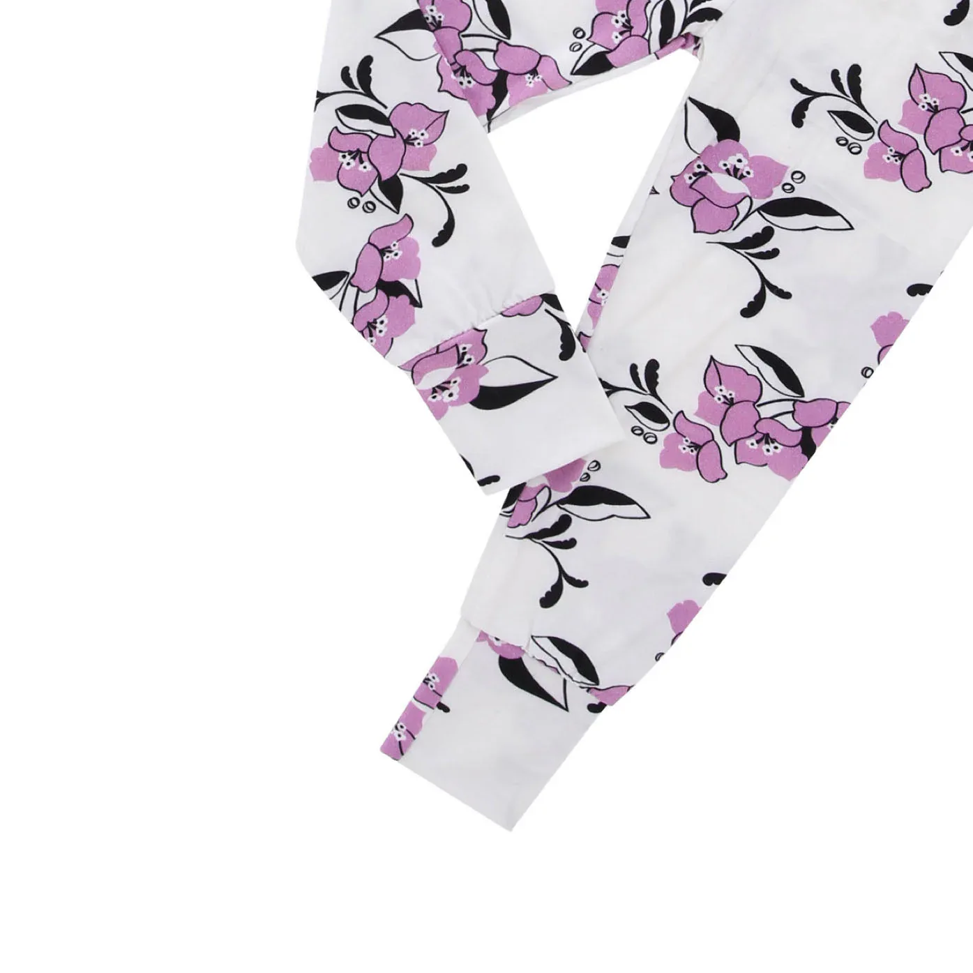Amalfi Coast Purple Flowers White Two-Piece Set - Image 4