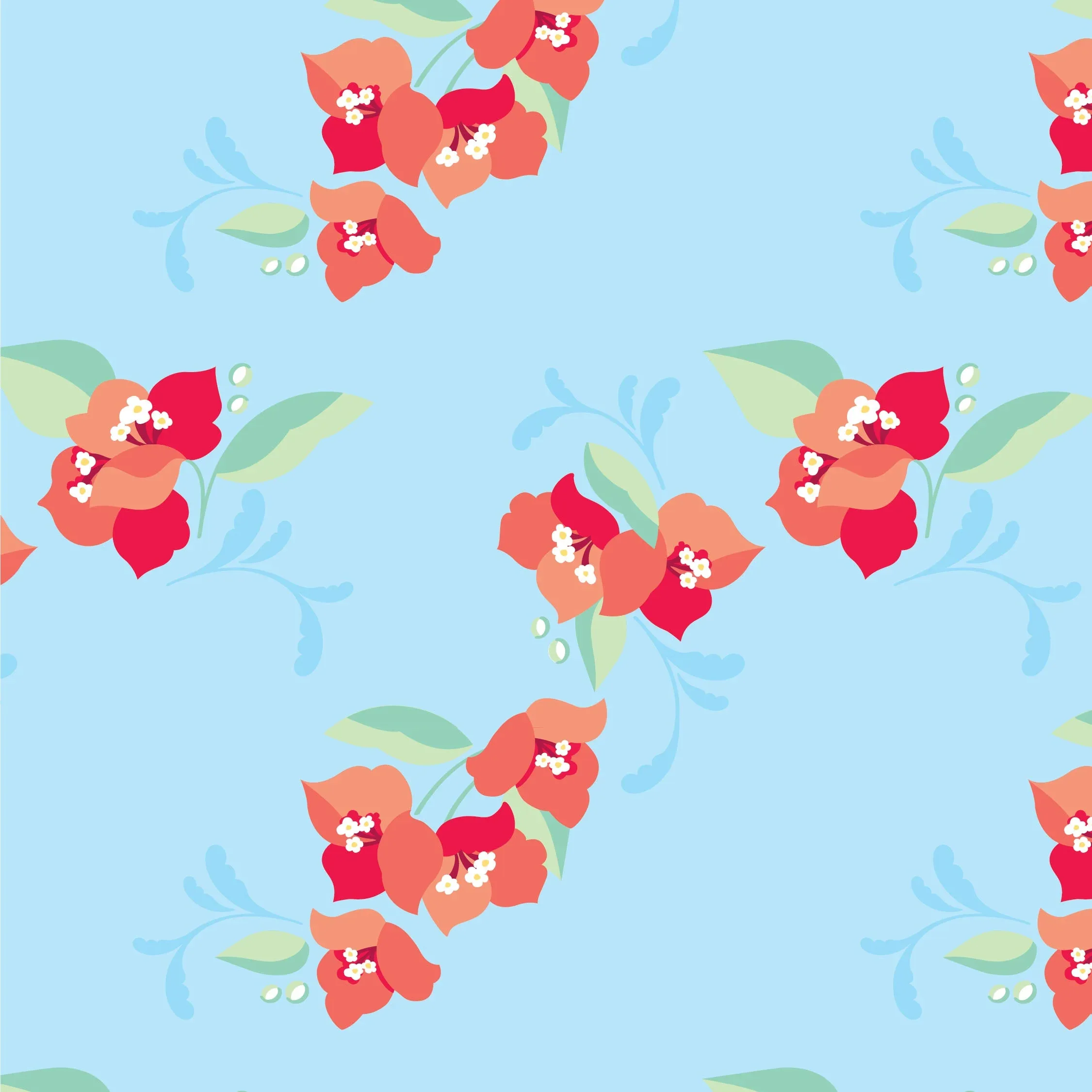 Amalfi Coast Red Flower Crib Sheet - Image 2