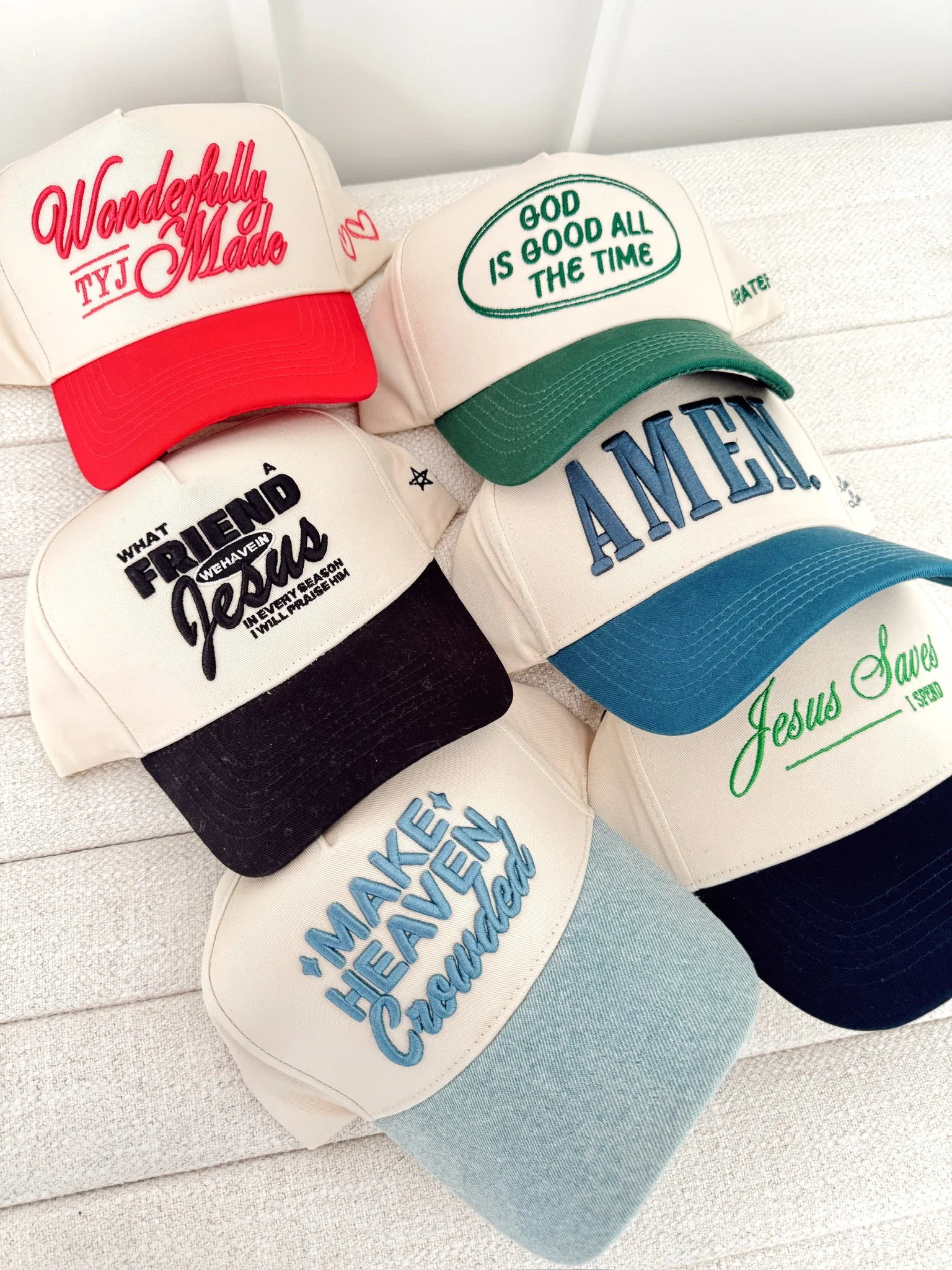 AMEN. - Slate Blue Vintage Trucker Hat - Image 5