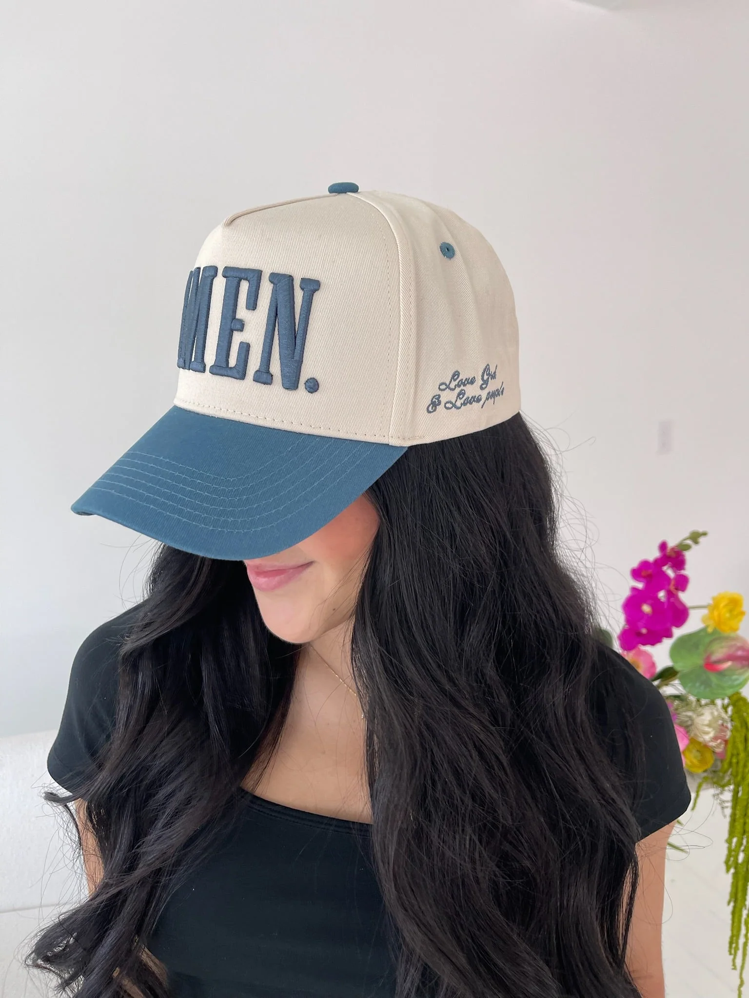 AMEN. - Slate Blue Vintage Trucker Hat - Image 6