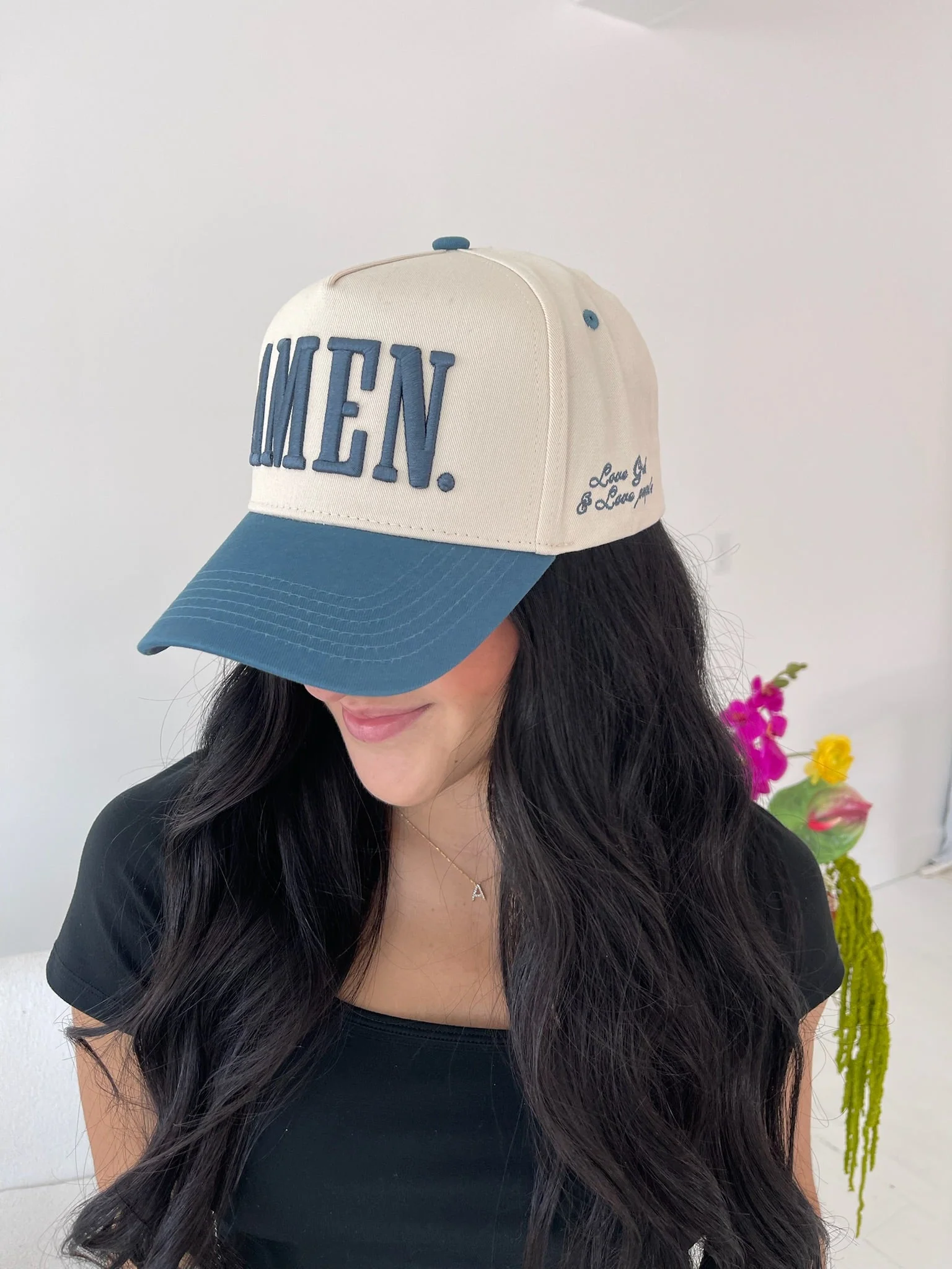 AMEN. - Slate Blue Vintage Trucker Hat - Image 7