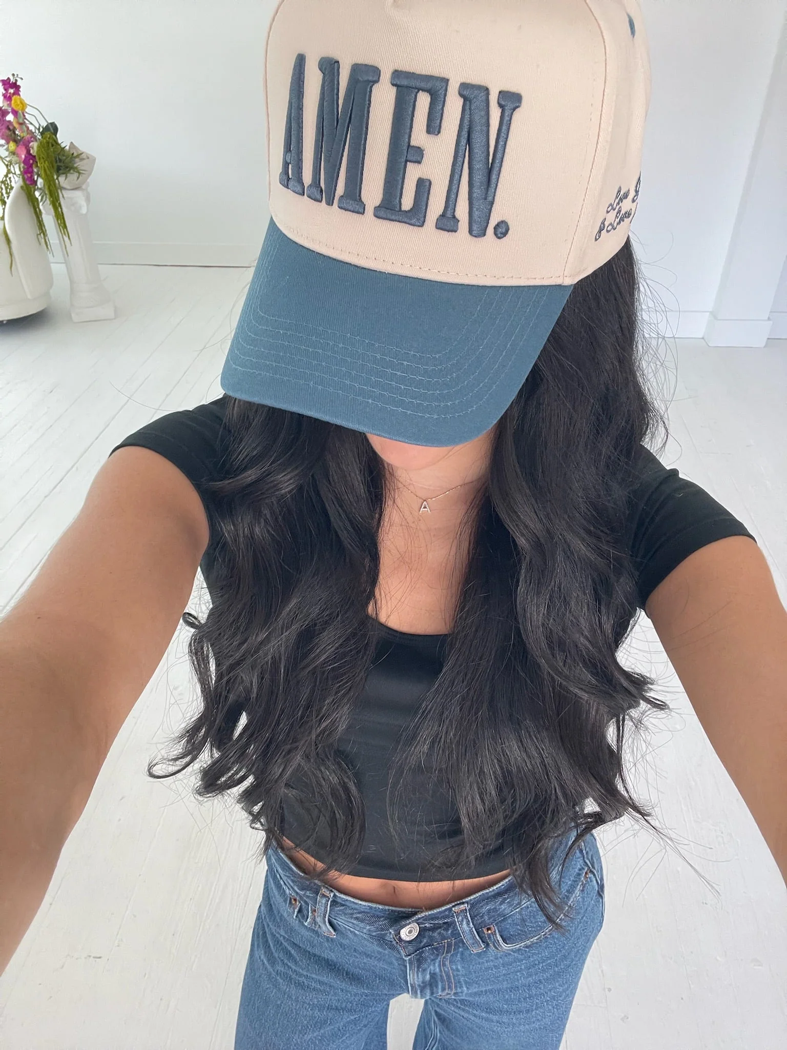 AMEN. - Slate Blue Vintage Trucker Hat - Image 8