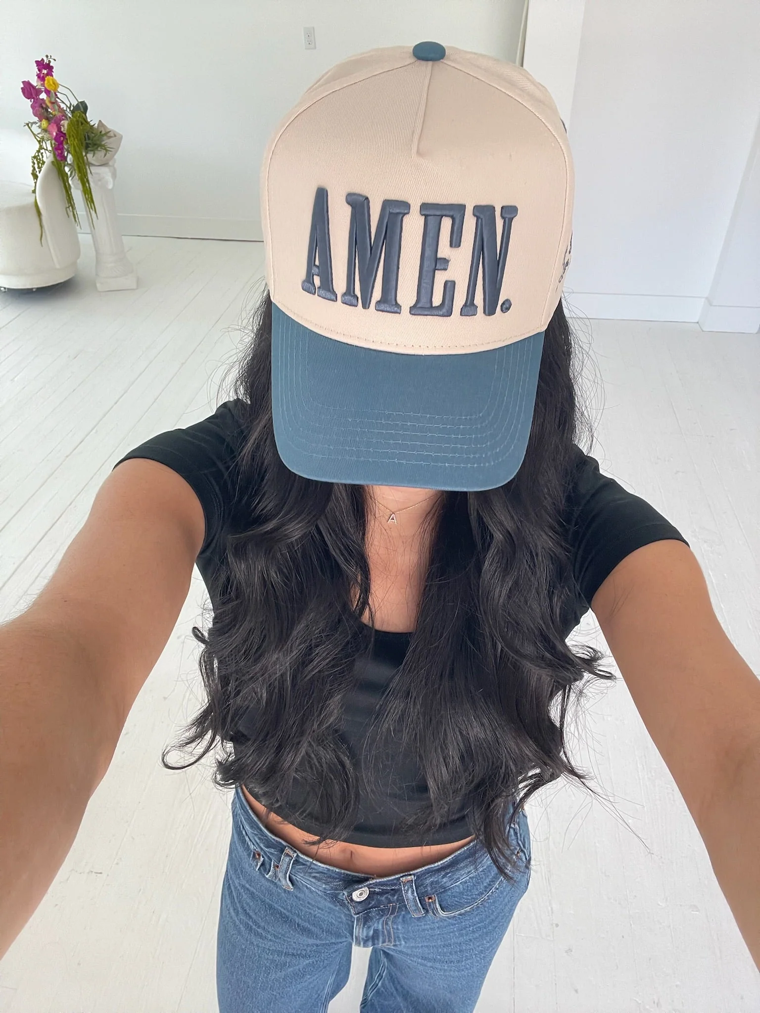 AMEN. - Slate Blue Vintage Trucker Hat - Image 9