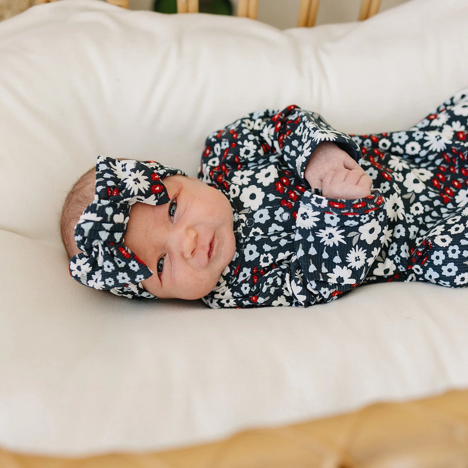 Americana Floral Ribbed Bamboo Head Wrap - Image 2