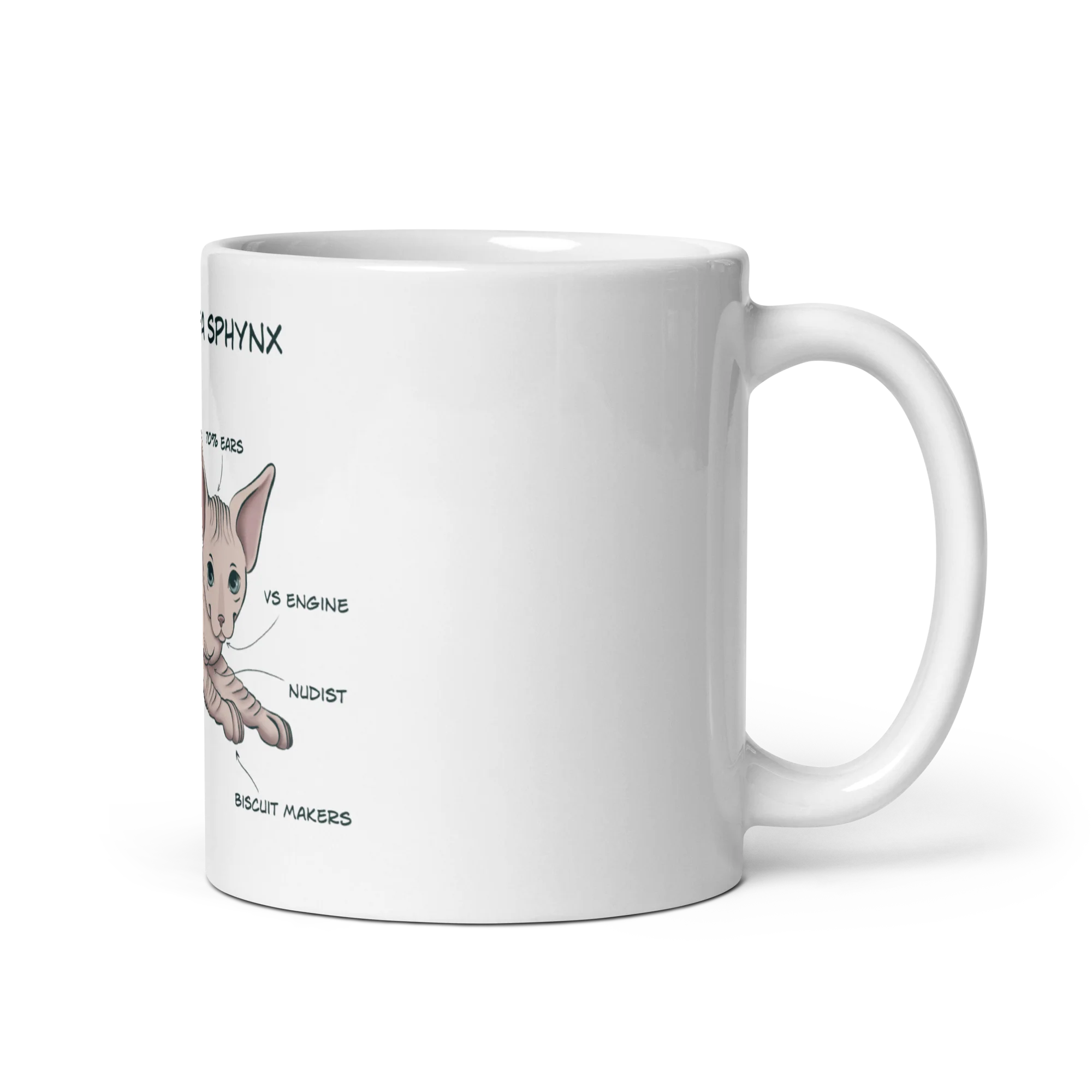"ANATOMY OF A SPHYNX CAT" COFFEE MUG - Image 3