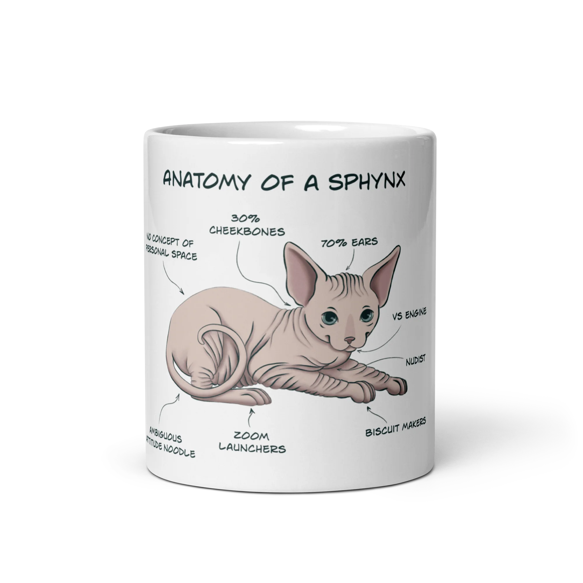 "ANATOMY OF A SPHYNX CAT" COFFEE MUG - Image 5