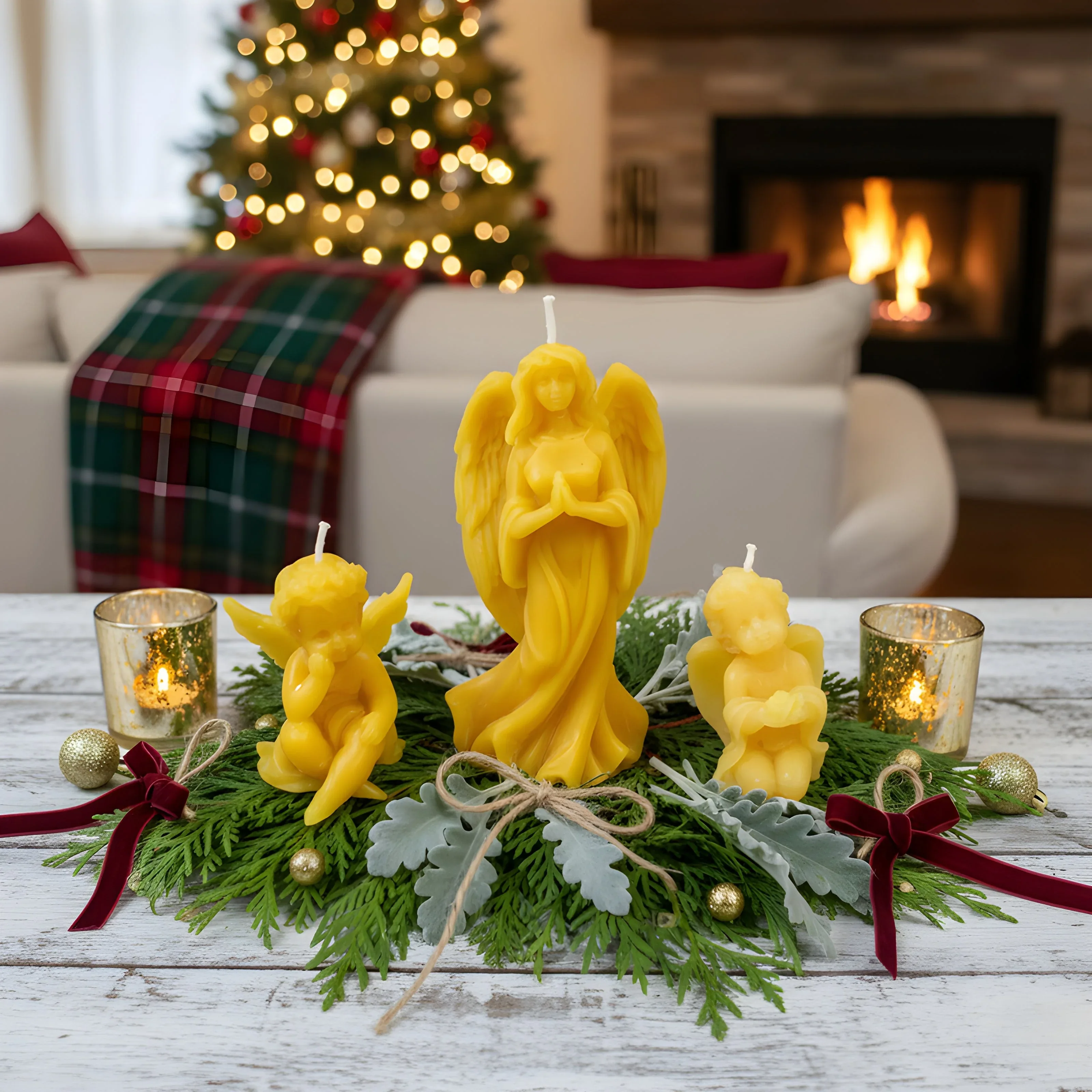 Angel Beeswax Candle Set - Image 2