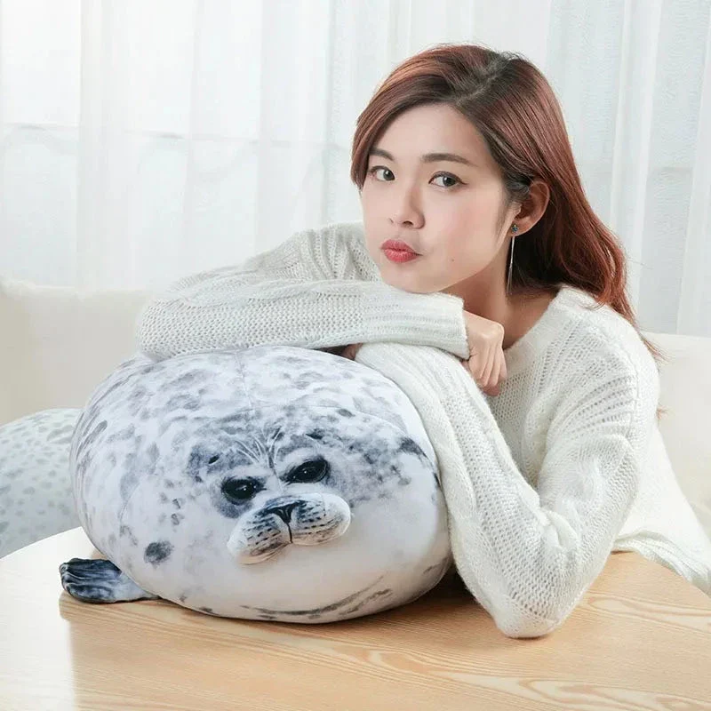 Angry Blob Seal Pillow – Cute 3D Chubby Sea Lion Plush Toy Gift - Image 2