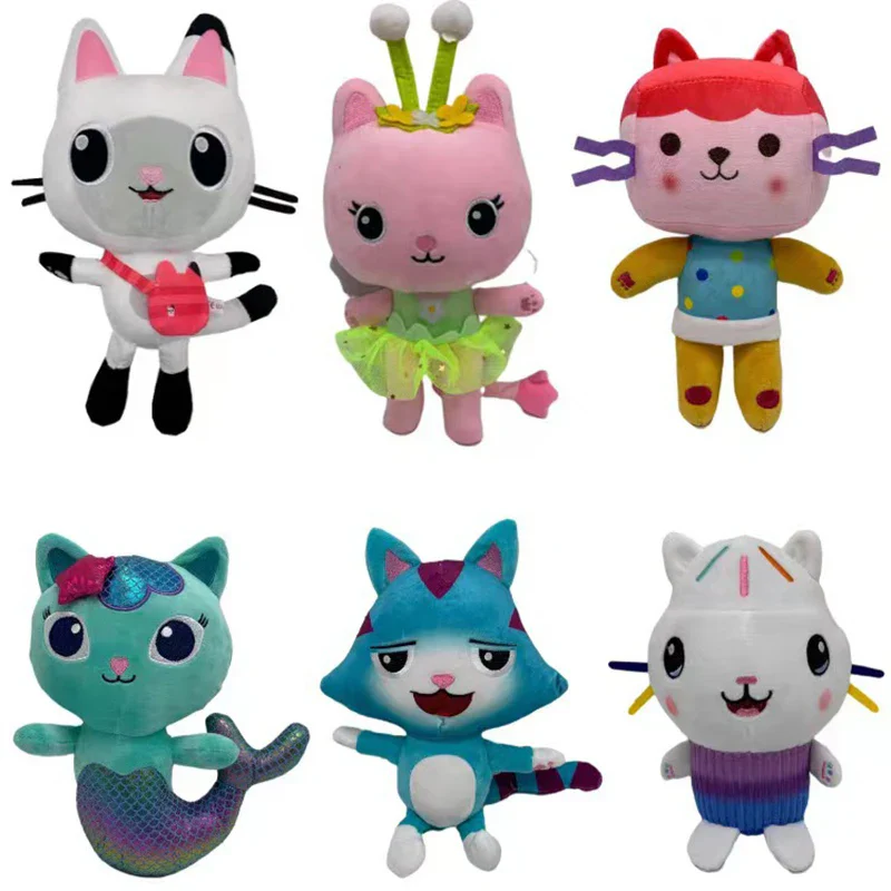 Animals Plush Gabby Dollhouse Lovely Plush Gaby Toy Plush House Cat Doll Cartoon Stuffed Animals Mermaid Cat Plushie Dolls Kids - Image 2