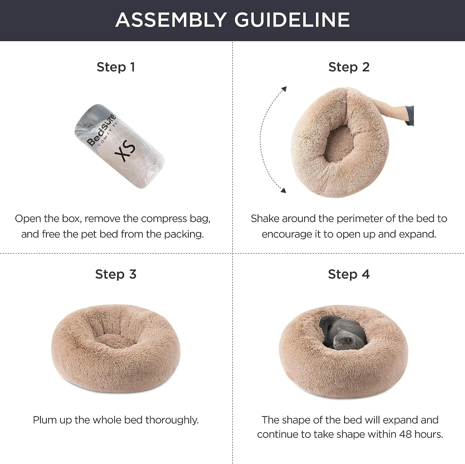Anti-Slip round Fluffy Plush Faux Fur Pet Bed - Image 5