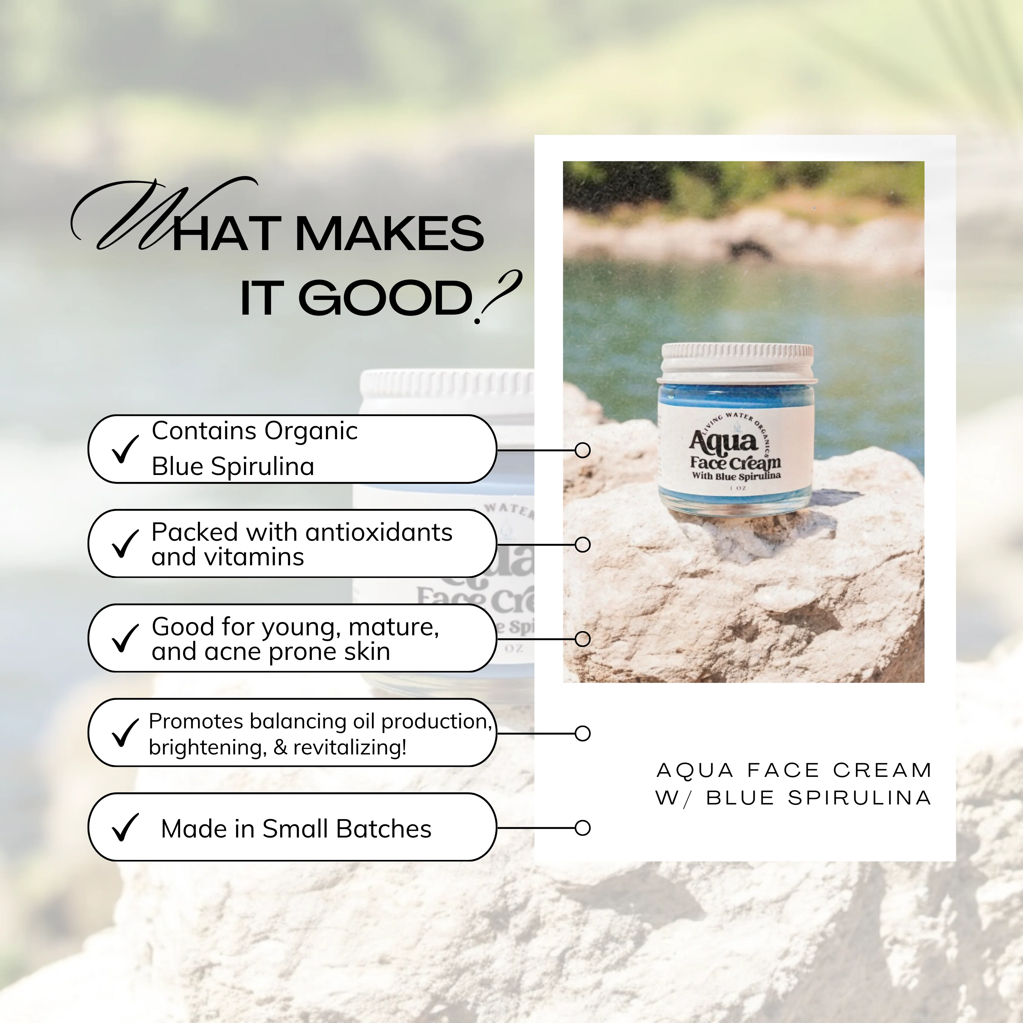 Aqua Face Cream for Young and Mature Skin, Clear Skin - Image 2