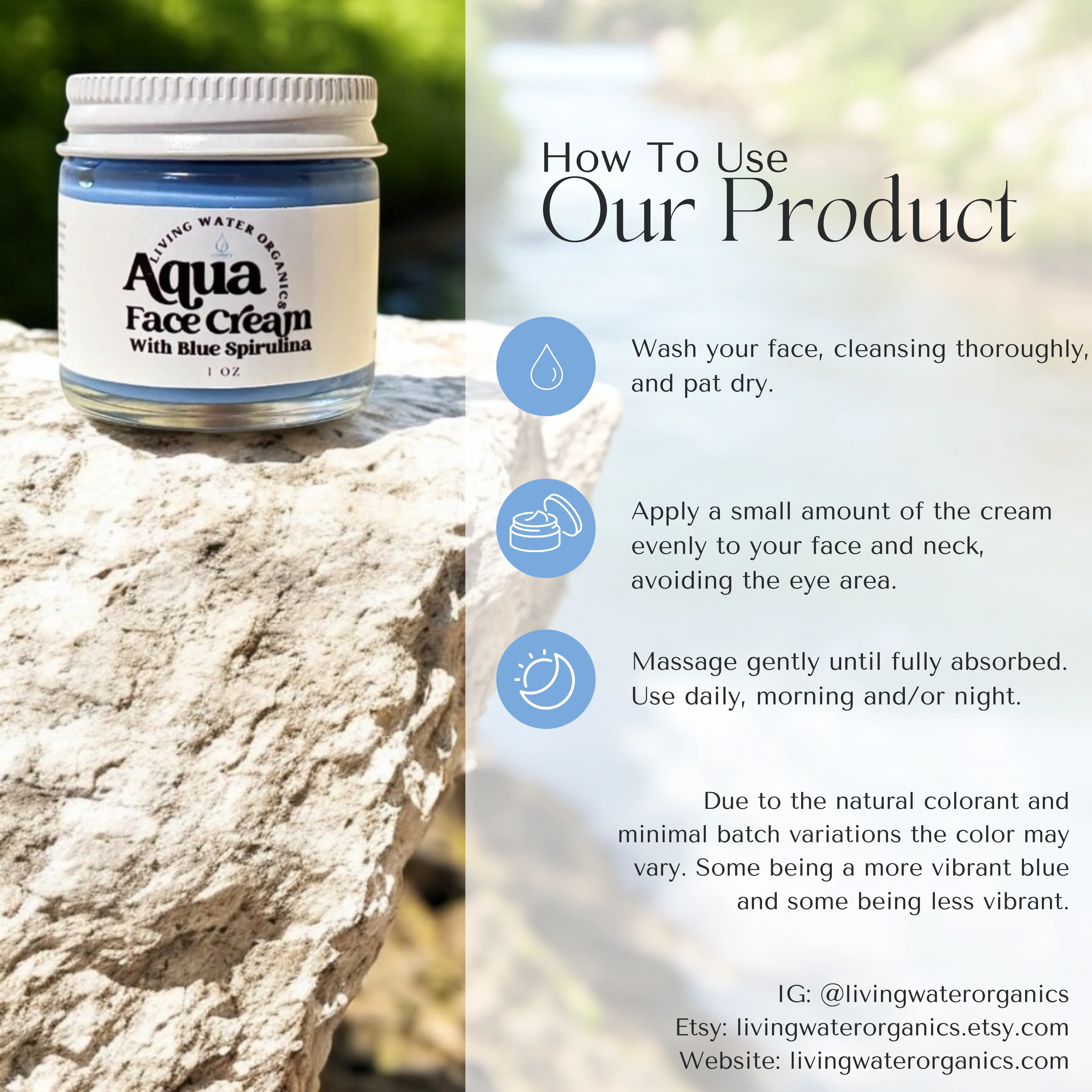 Aqua Face Cream for Young and Mature Skin, Clear Skin - Image 3