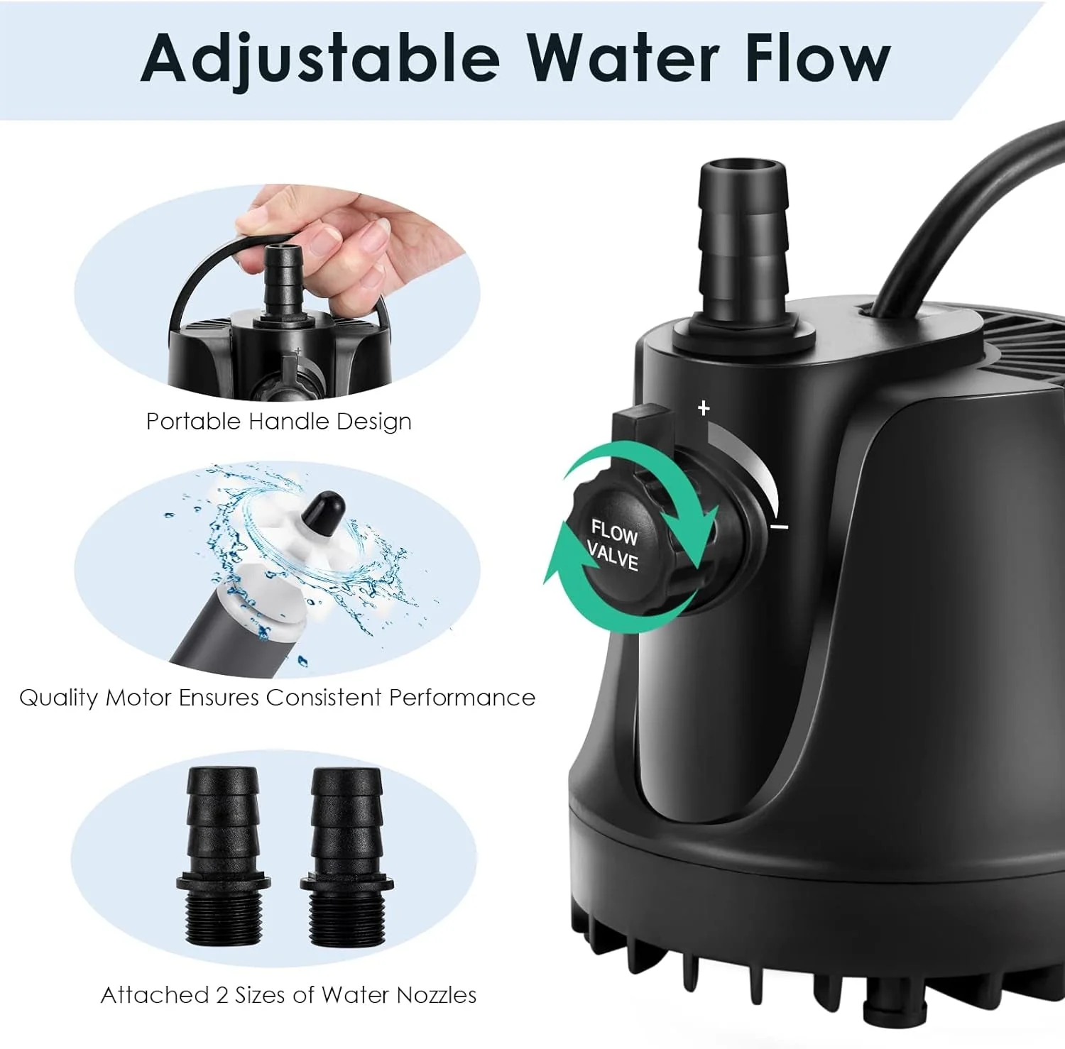 Aquarium Water Pump with Adjustable Switch - Image 3
