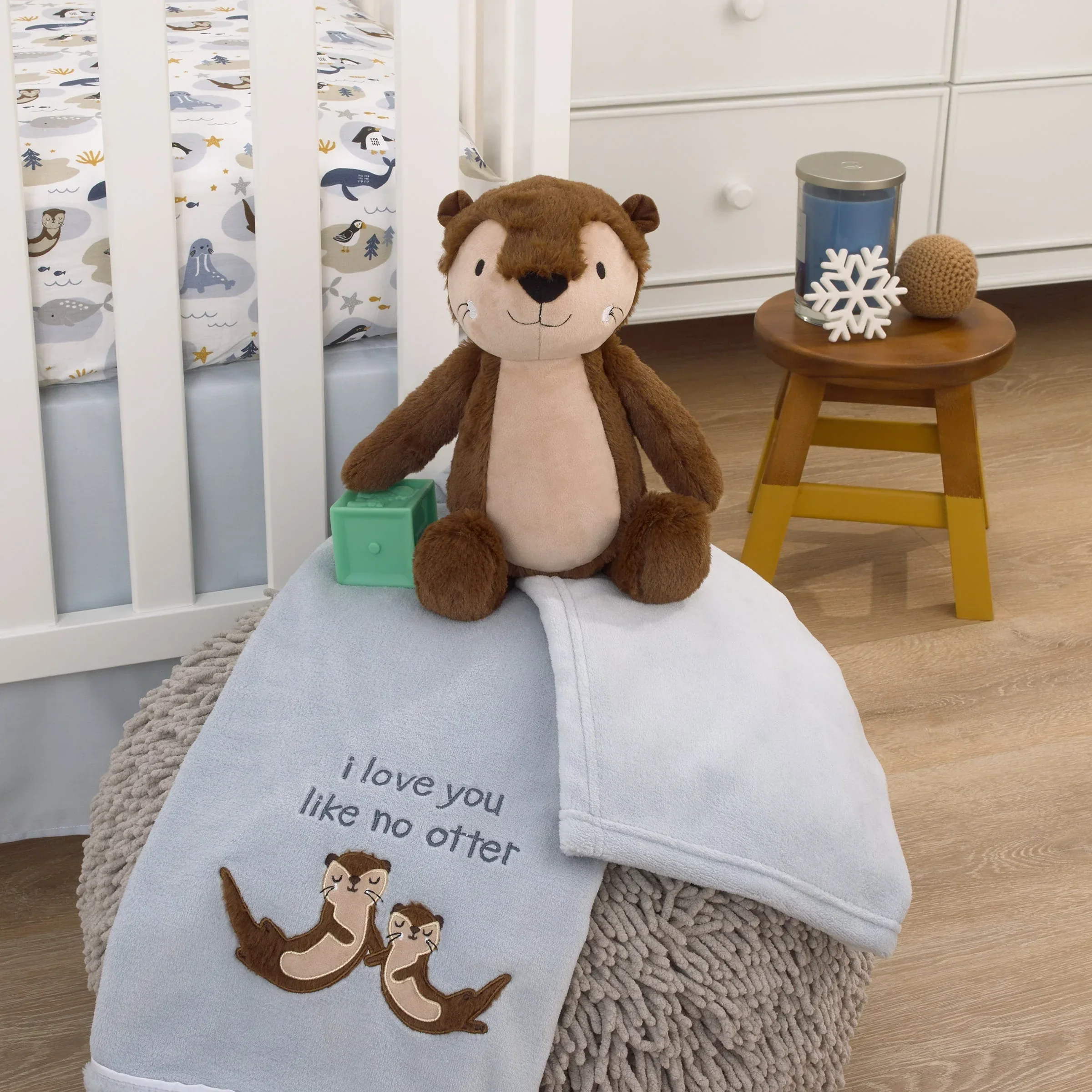Arctic Adventure Tan and Brown Sea Otter Cuddle Plush Stuffed Animal - Image 4