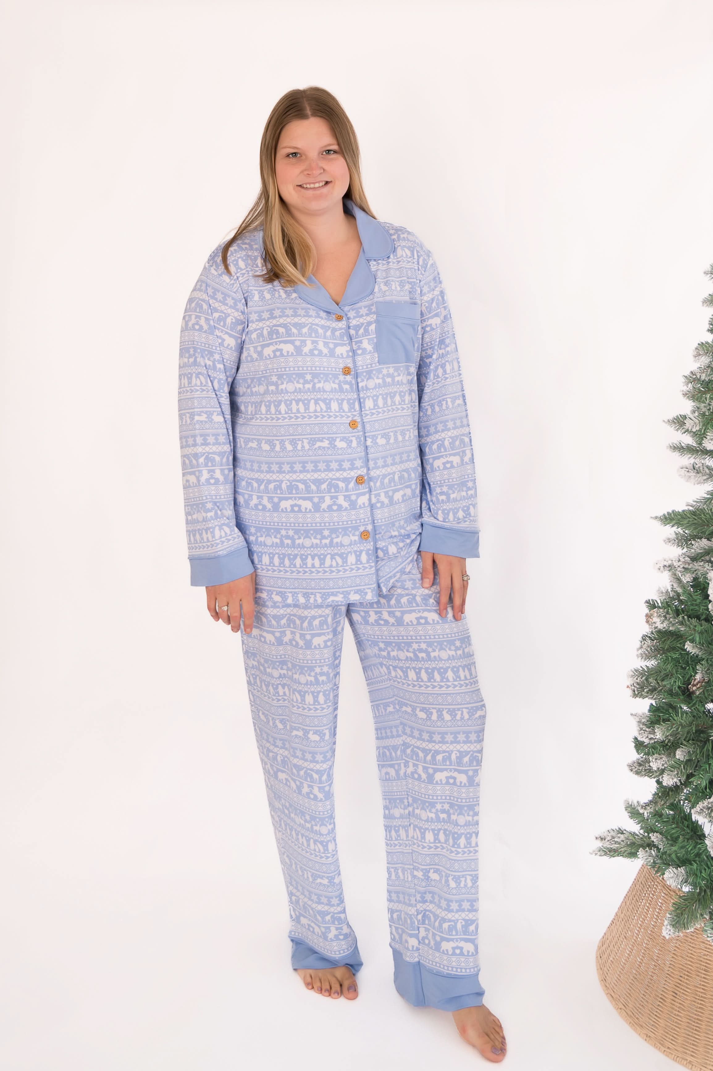 Arctic Fair Isle | Adult Button Pajama Top - Image 2