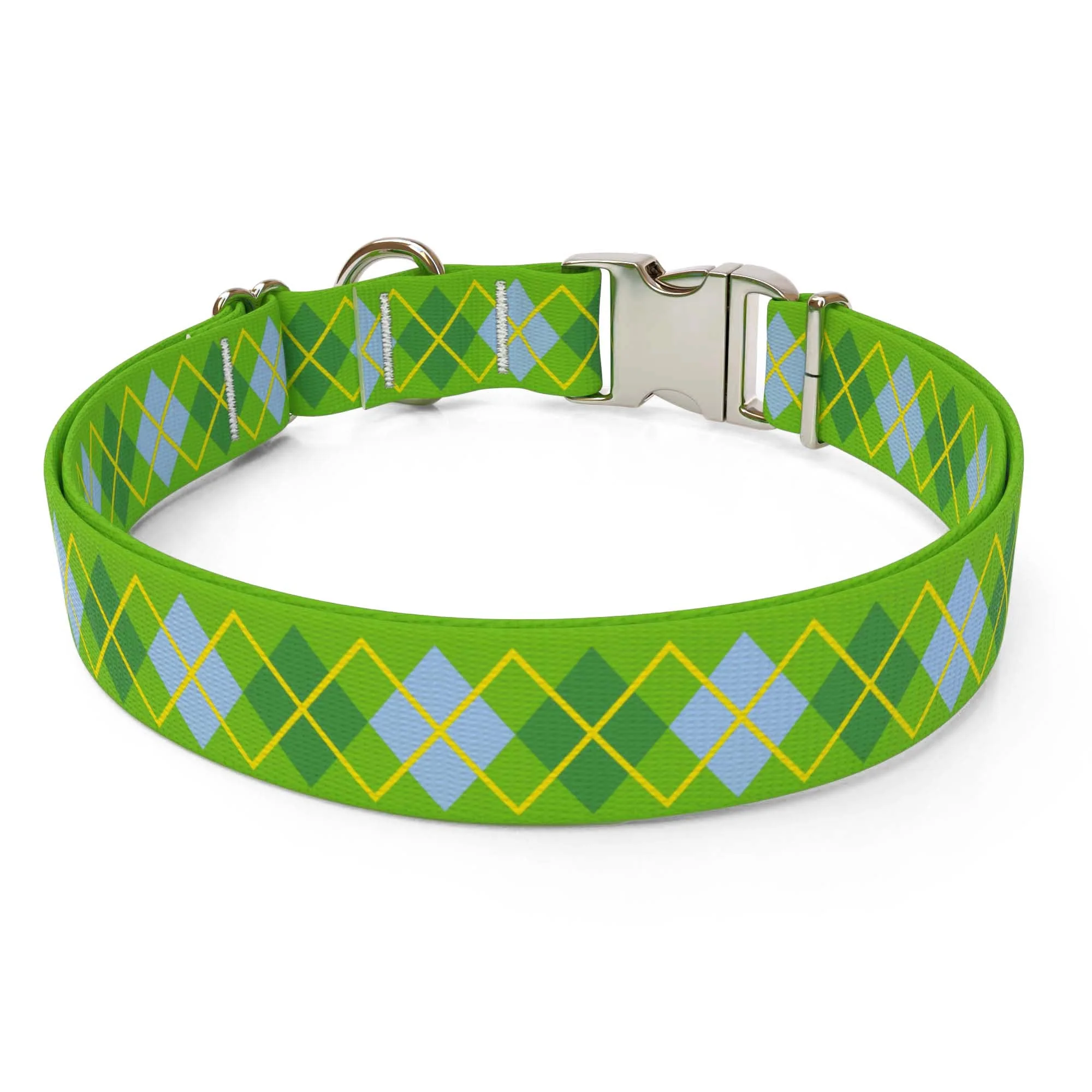 Argyle Lime Dog Collar - Image 2