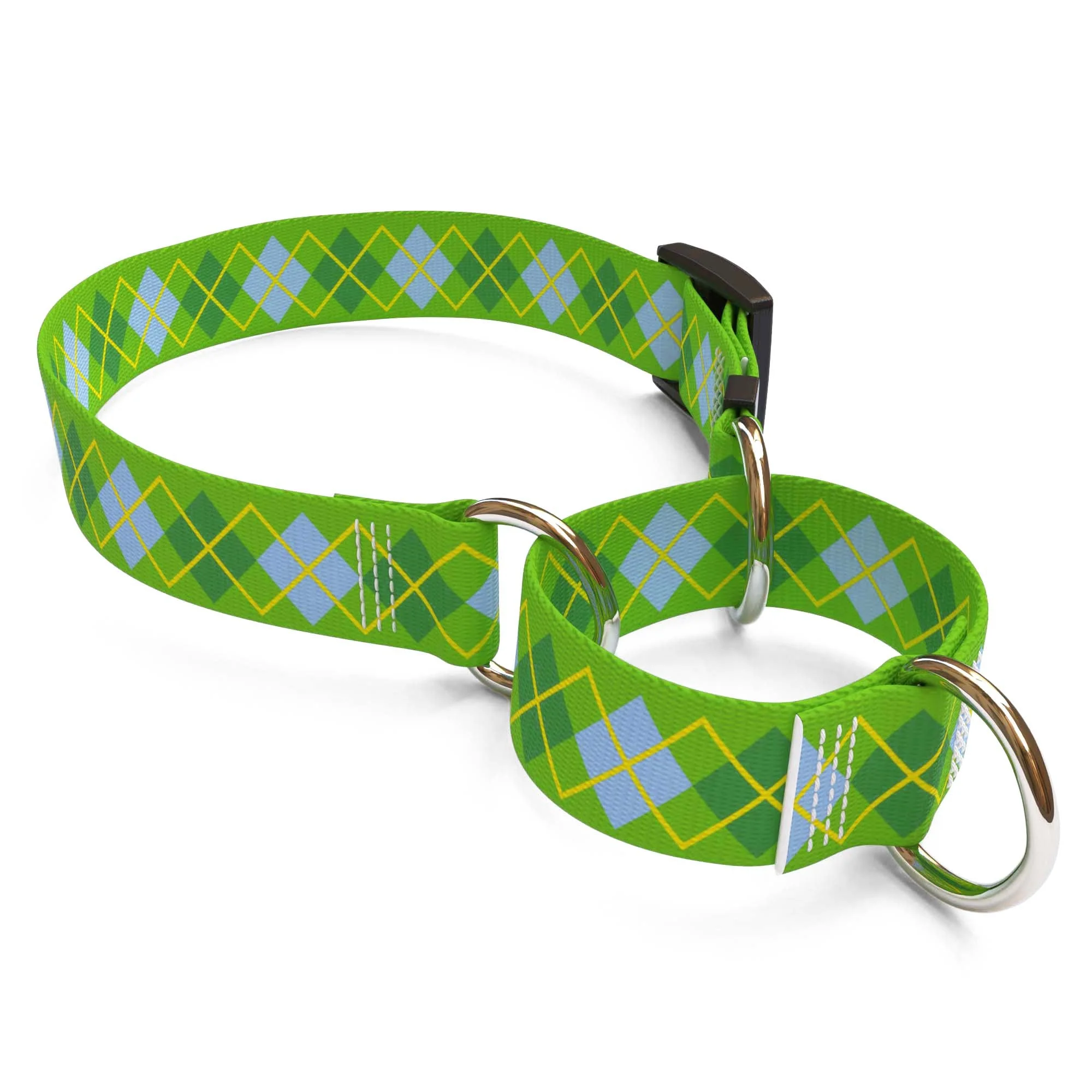 Argyle Lime Dog Collar - Image 3
