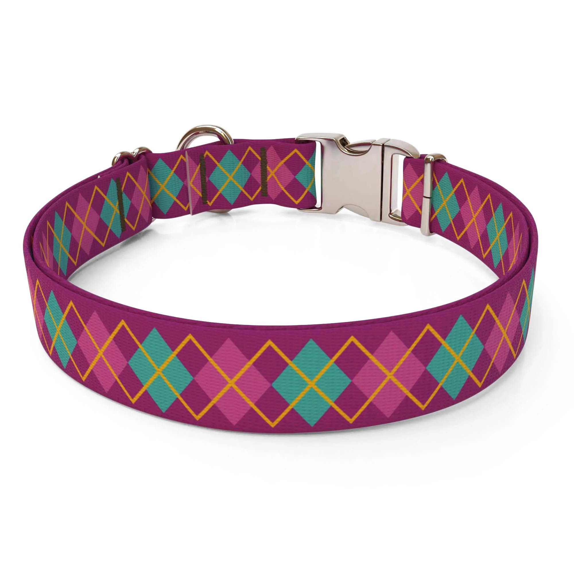Argyle Purple Dog Collar - Image 2