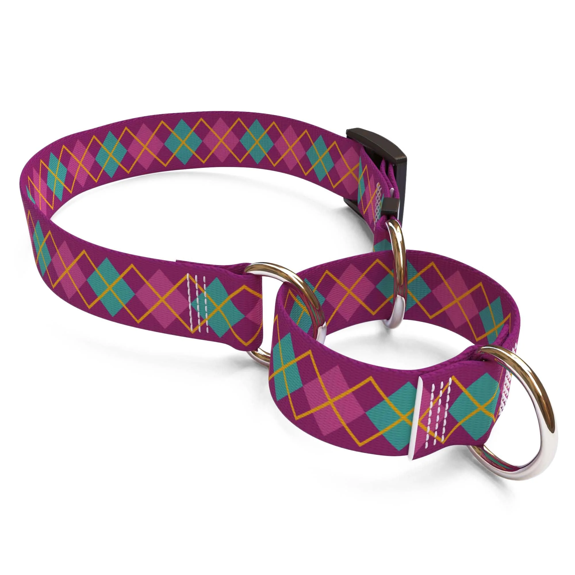 Argyle Purple Dog Collar - Image 3