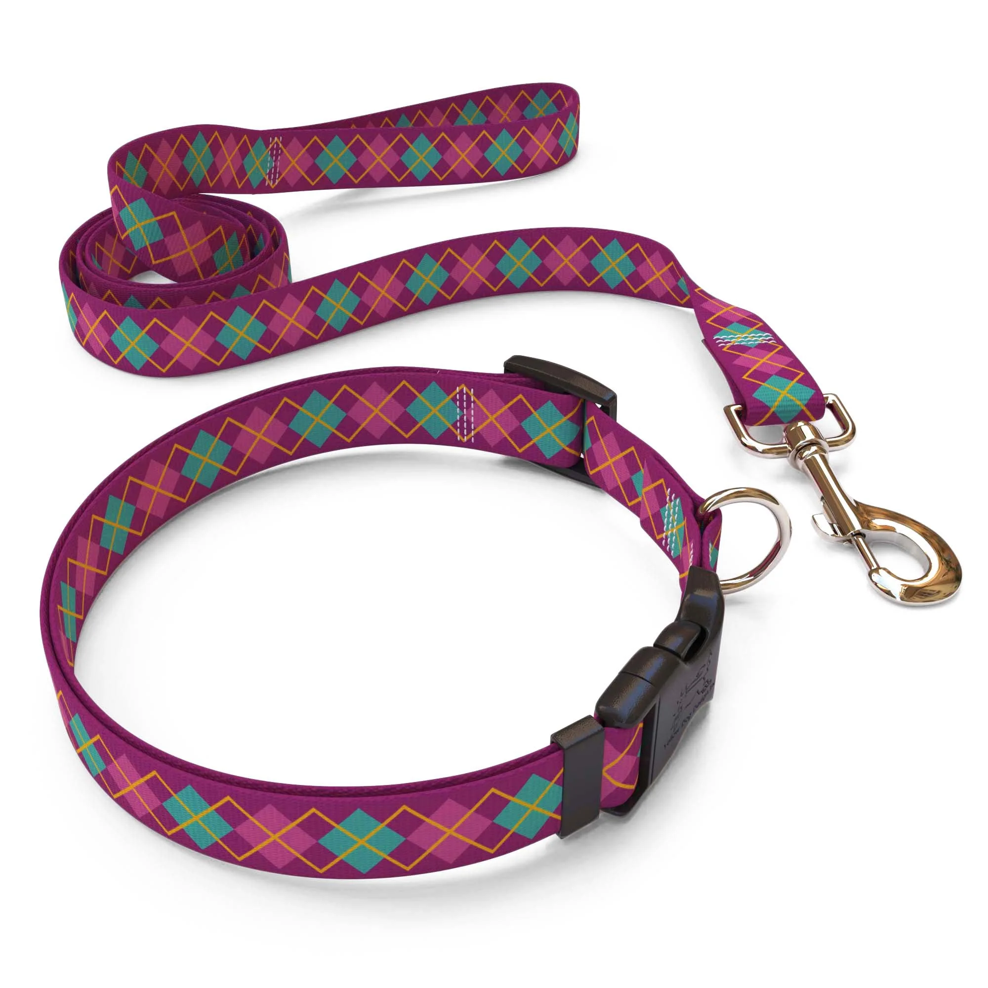 Argyle Purple Dog Collar - Image 4