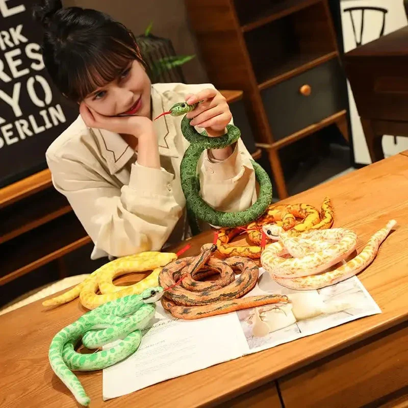 Artificial Python Plush Toy – Long Snake Soft Plush Home Decor - Image 4